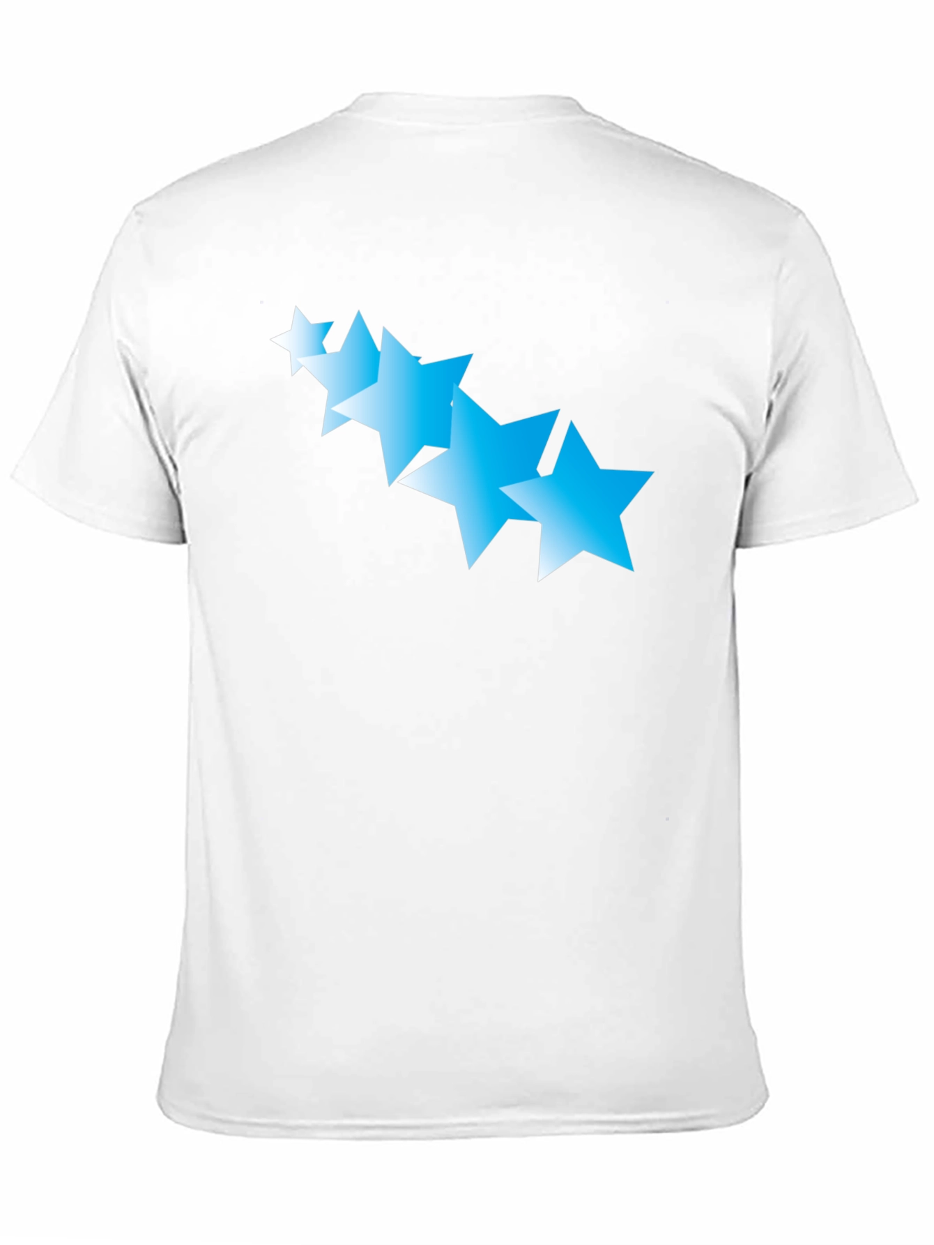Black T-Shirt with Gradient Blue Stars