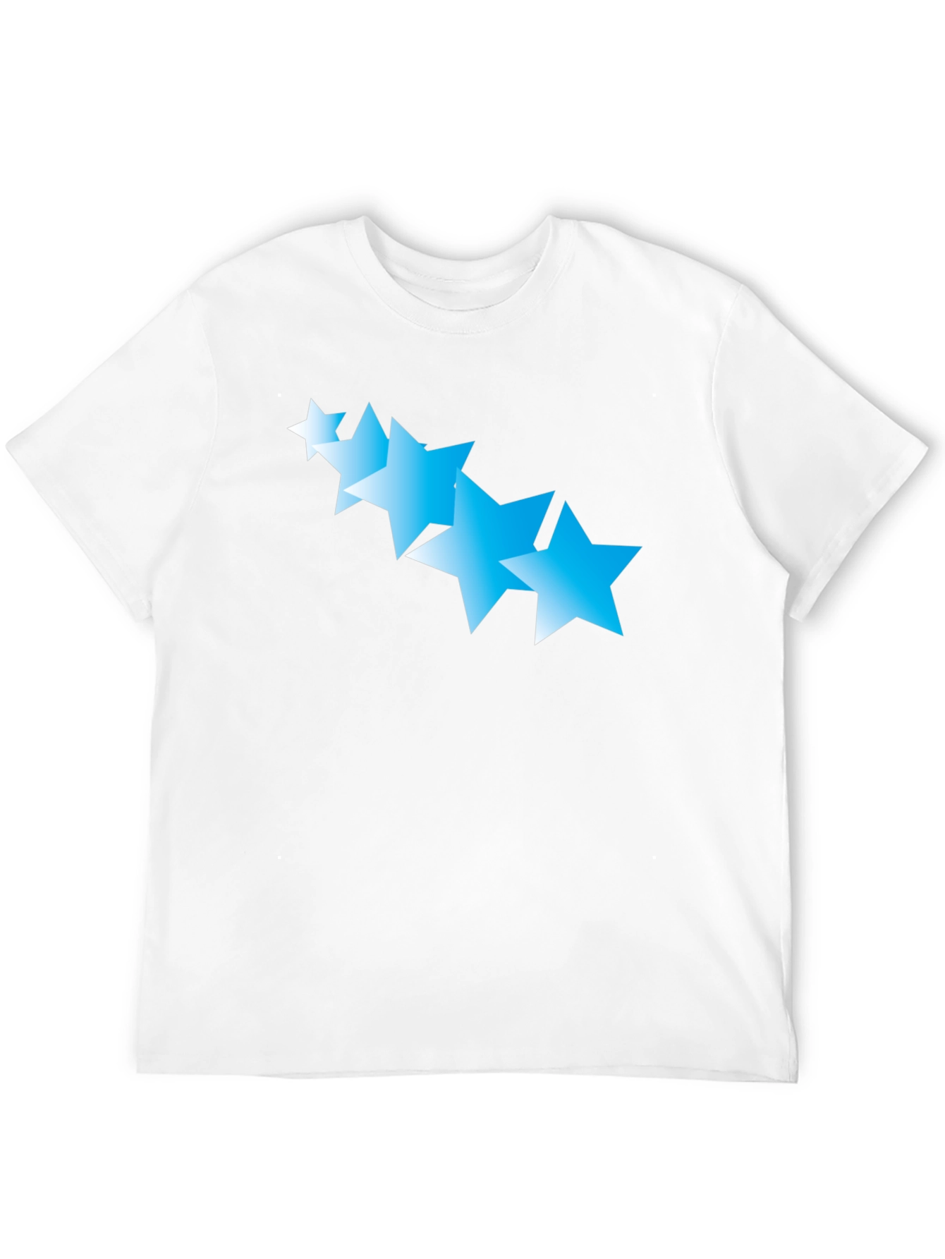 Black T-Shirt with Gradient Blue Stars