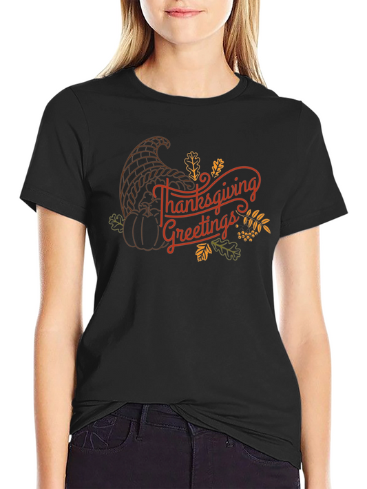 Thanksgiving Greetings Graphic T-Shirt