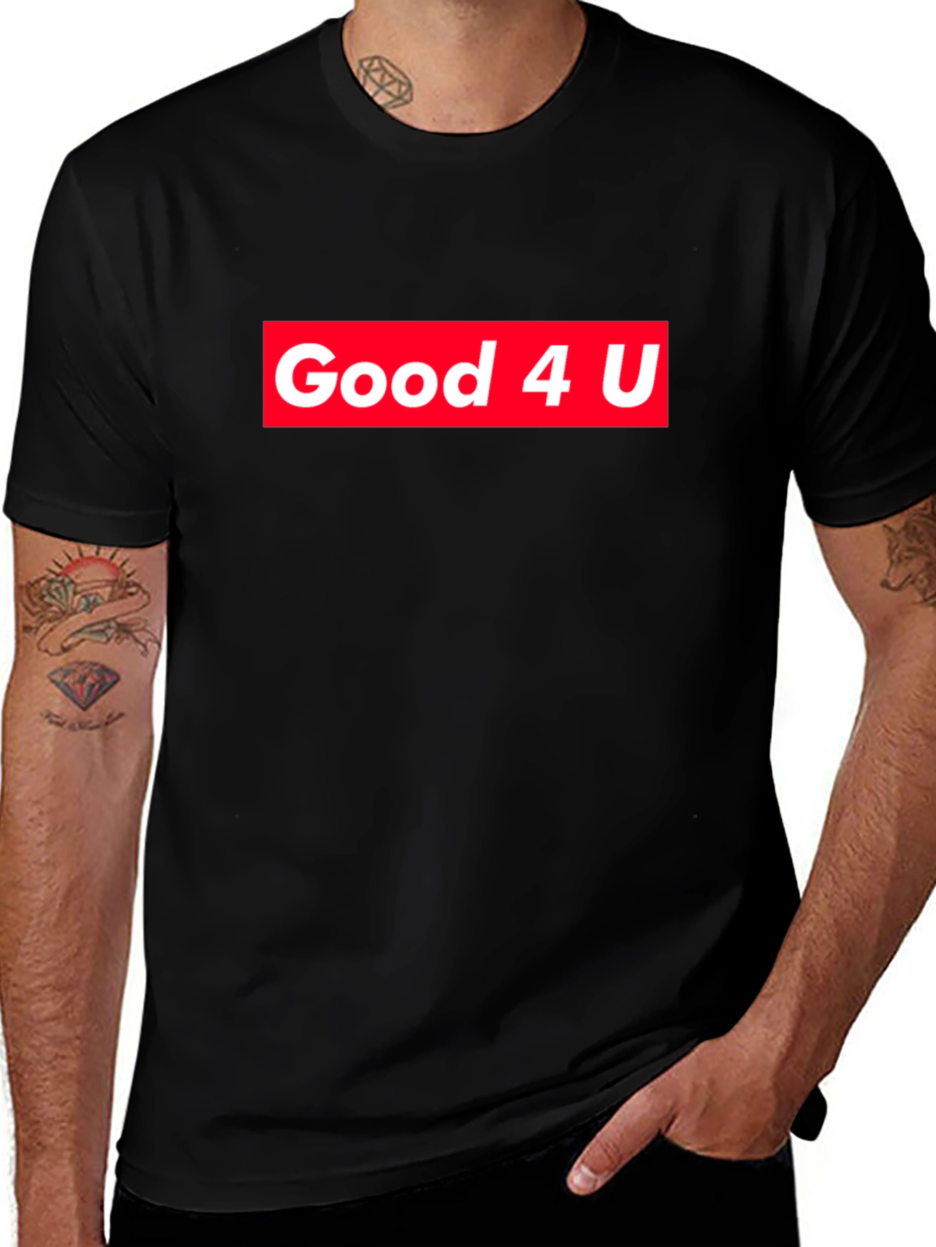 Good 4 U Graphic Tee - Black Cotton Blend
