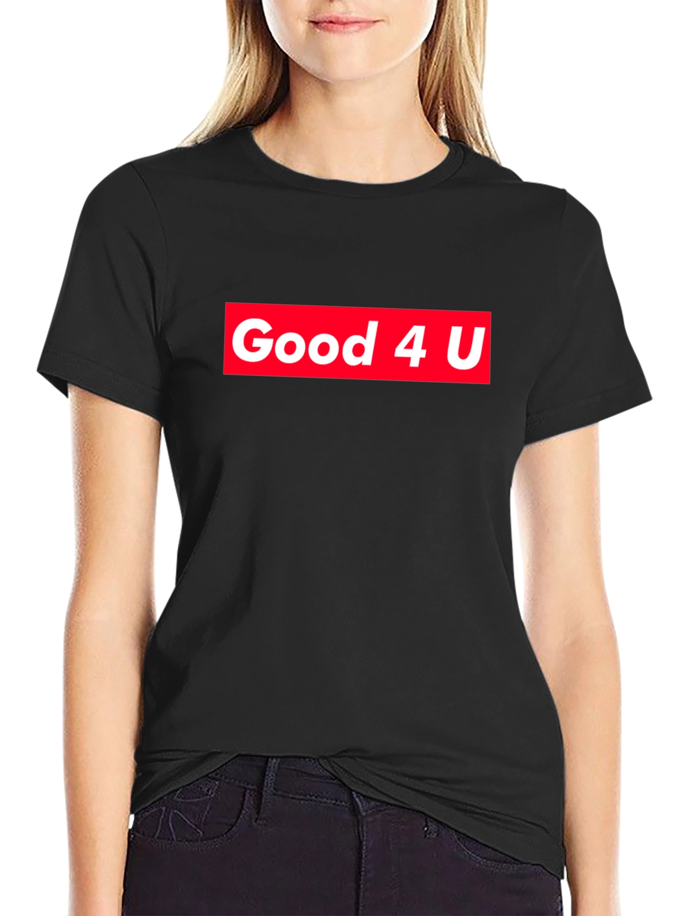 Good 4 U Graphic Tee - Black Cotton Blend