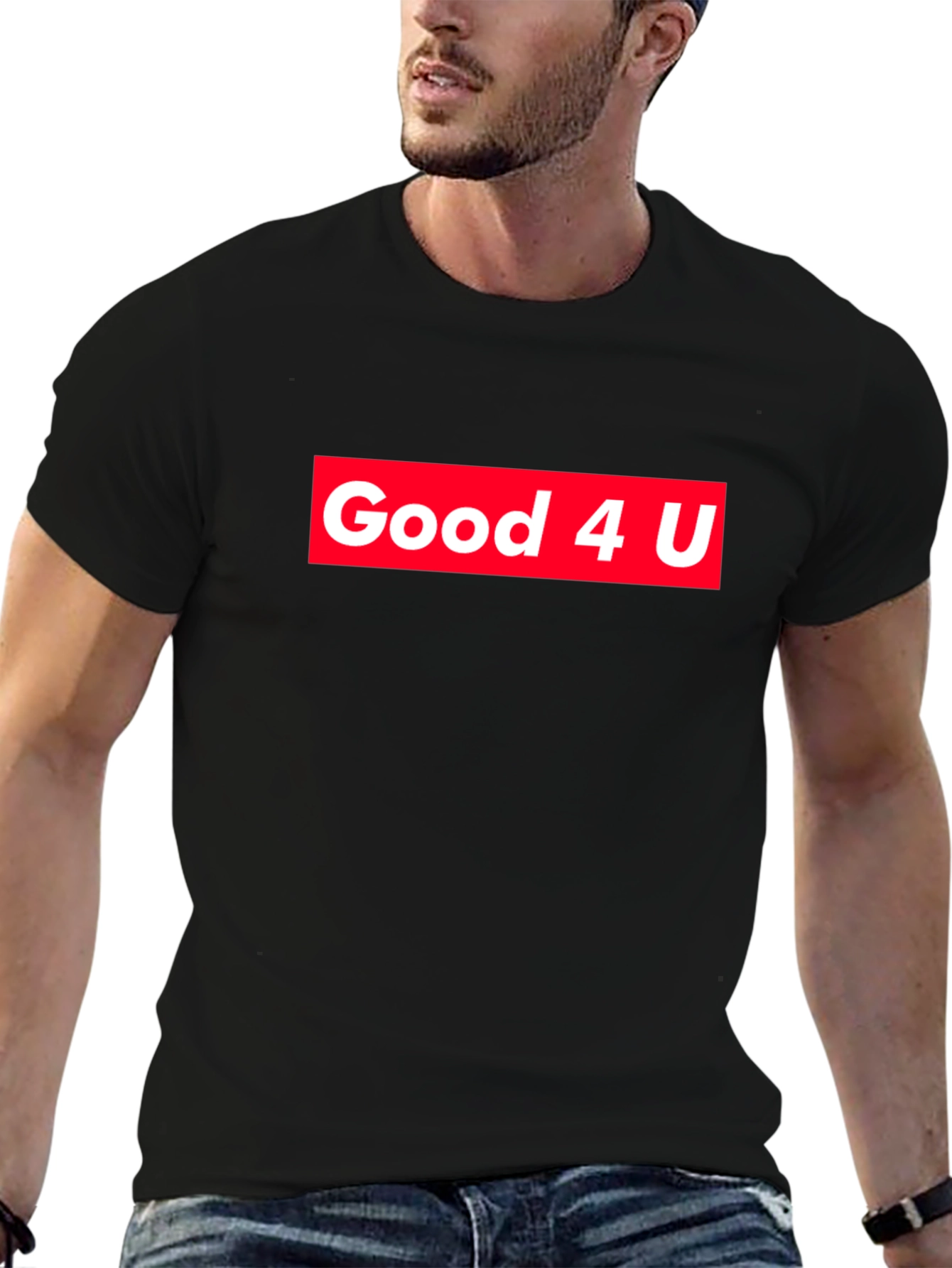 Good 4 U Graphic Tee - Black Cotton Blend