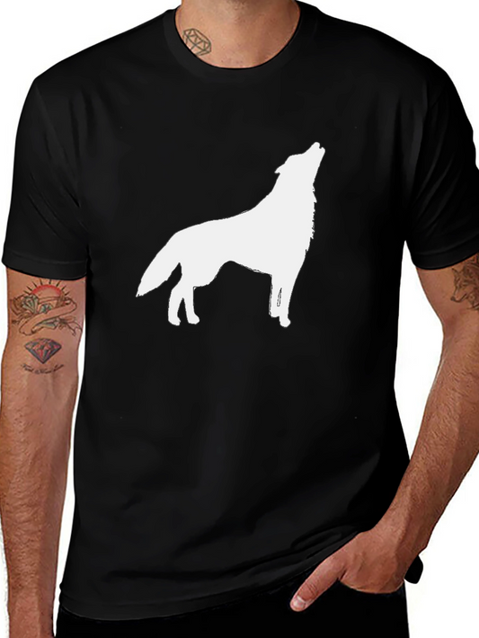 Wolf Howl Graphic Tee - Black Cotton T-Shirt
