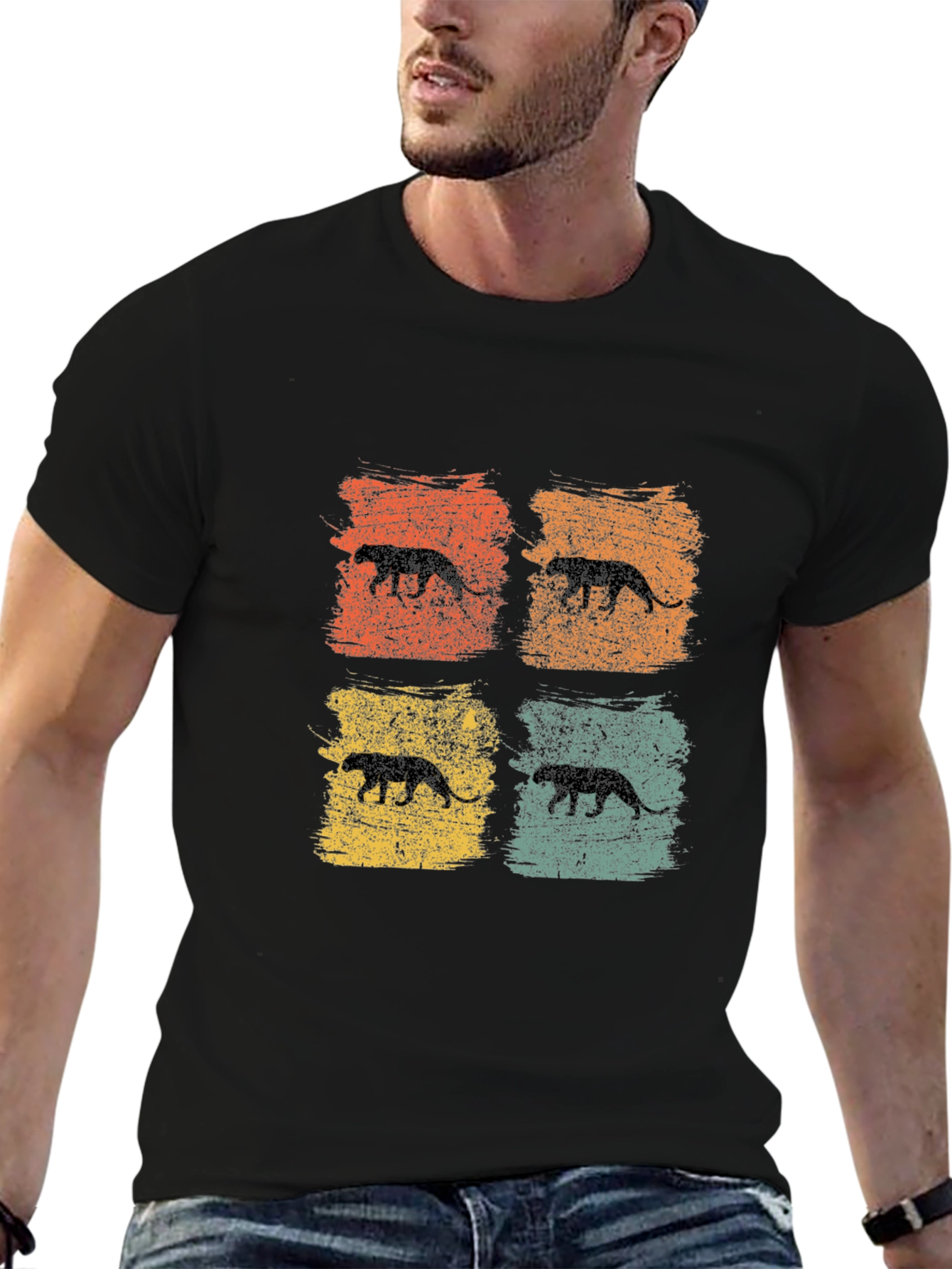 Retro Panther Silhouette Graphic Tee