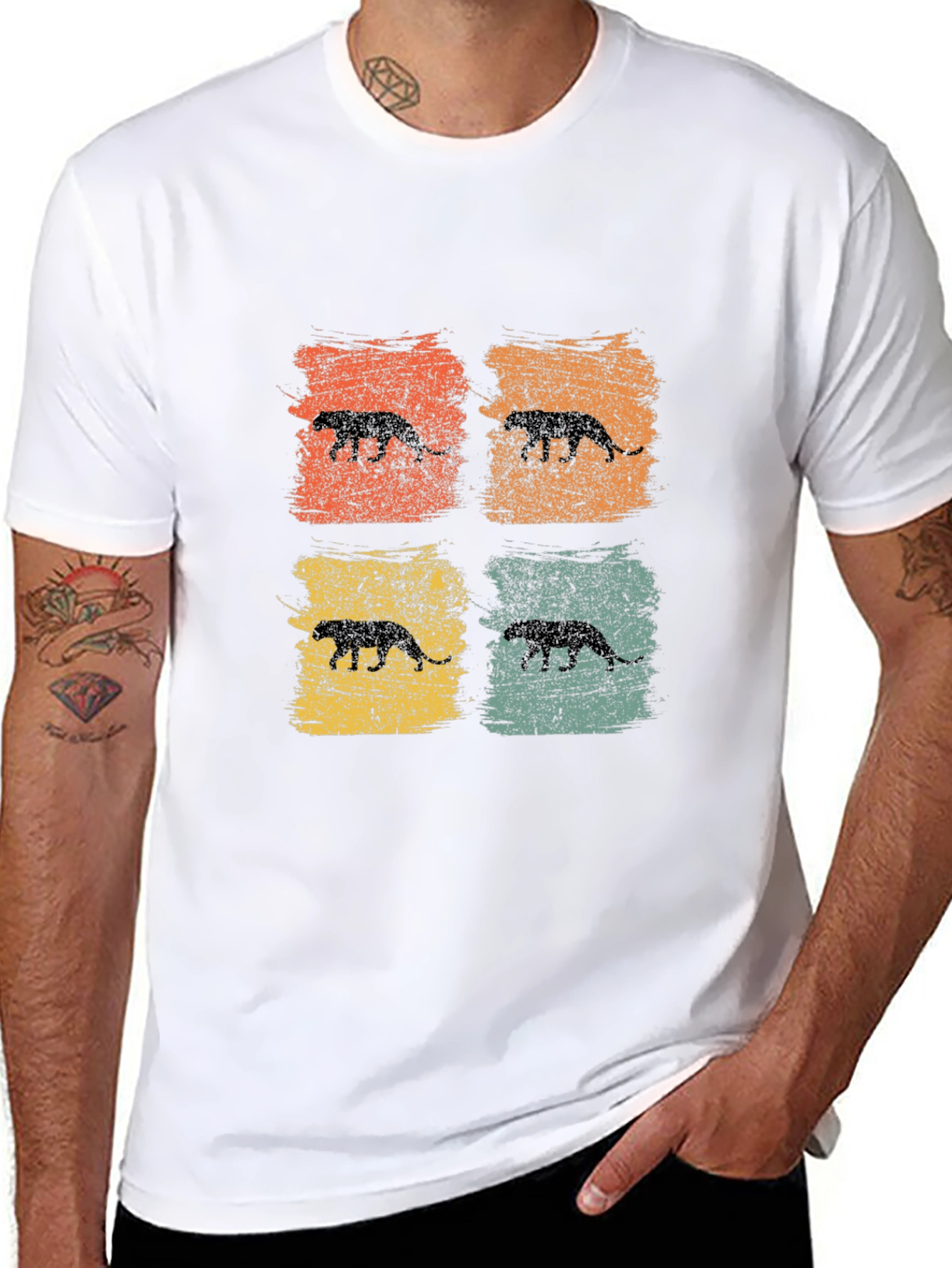 Retro Panther Silhouette Graphic Tee
