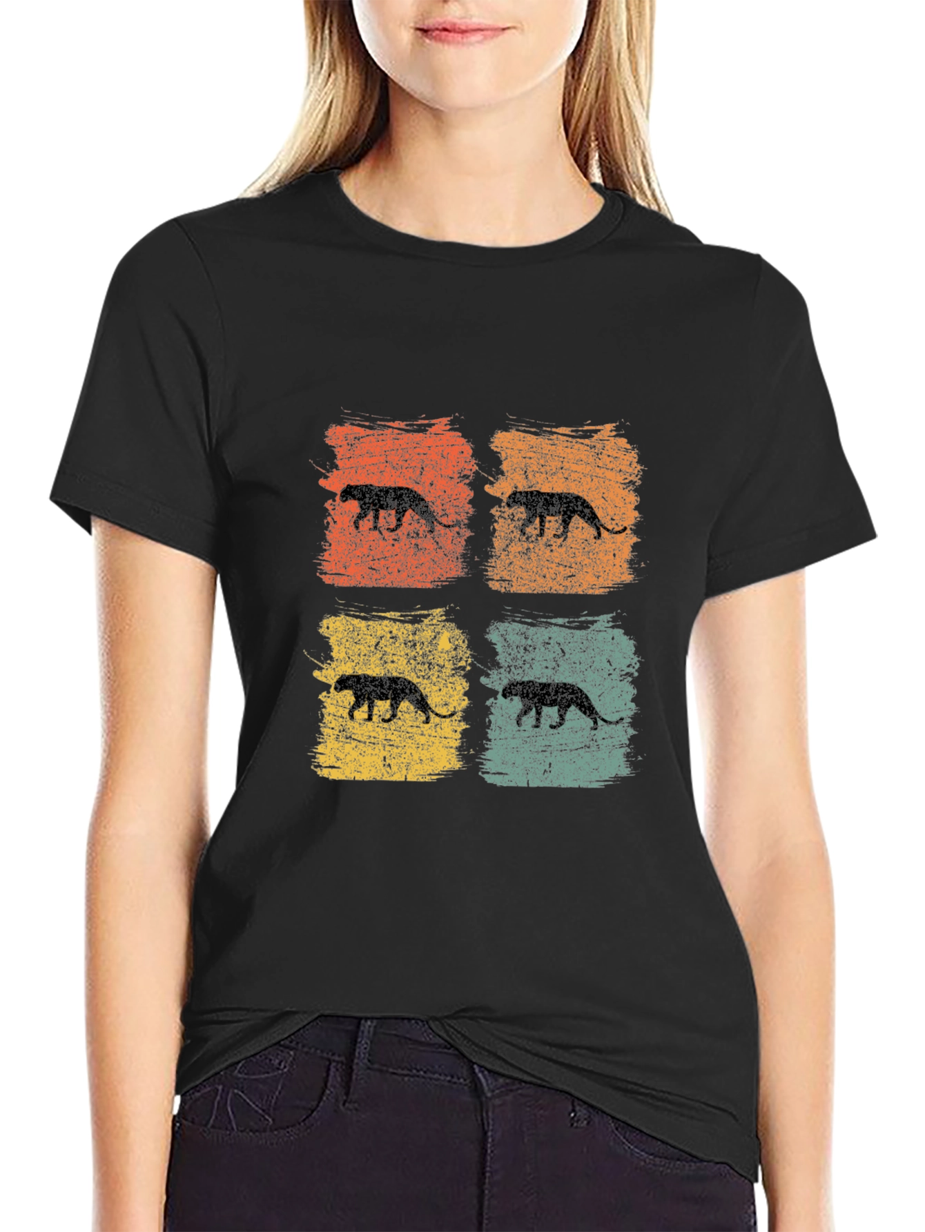 Retro Panther Silhouette Graphic Tee