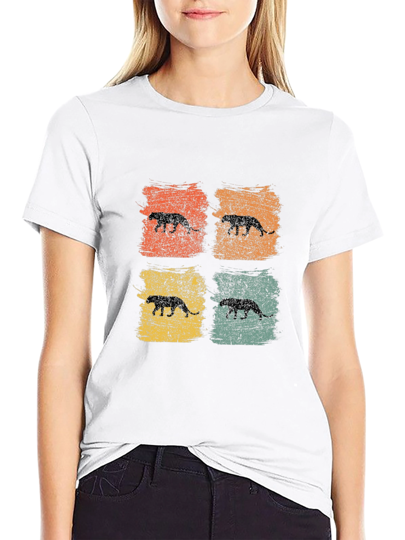 Retro Panther Silhouette Graphic Tee