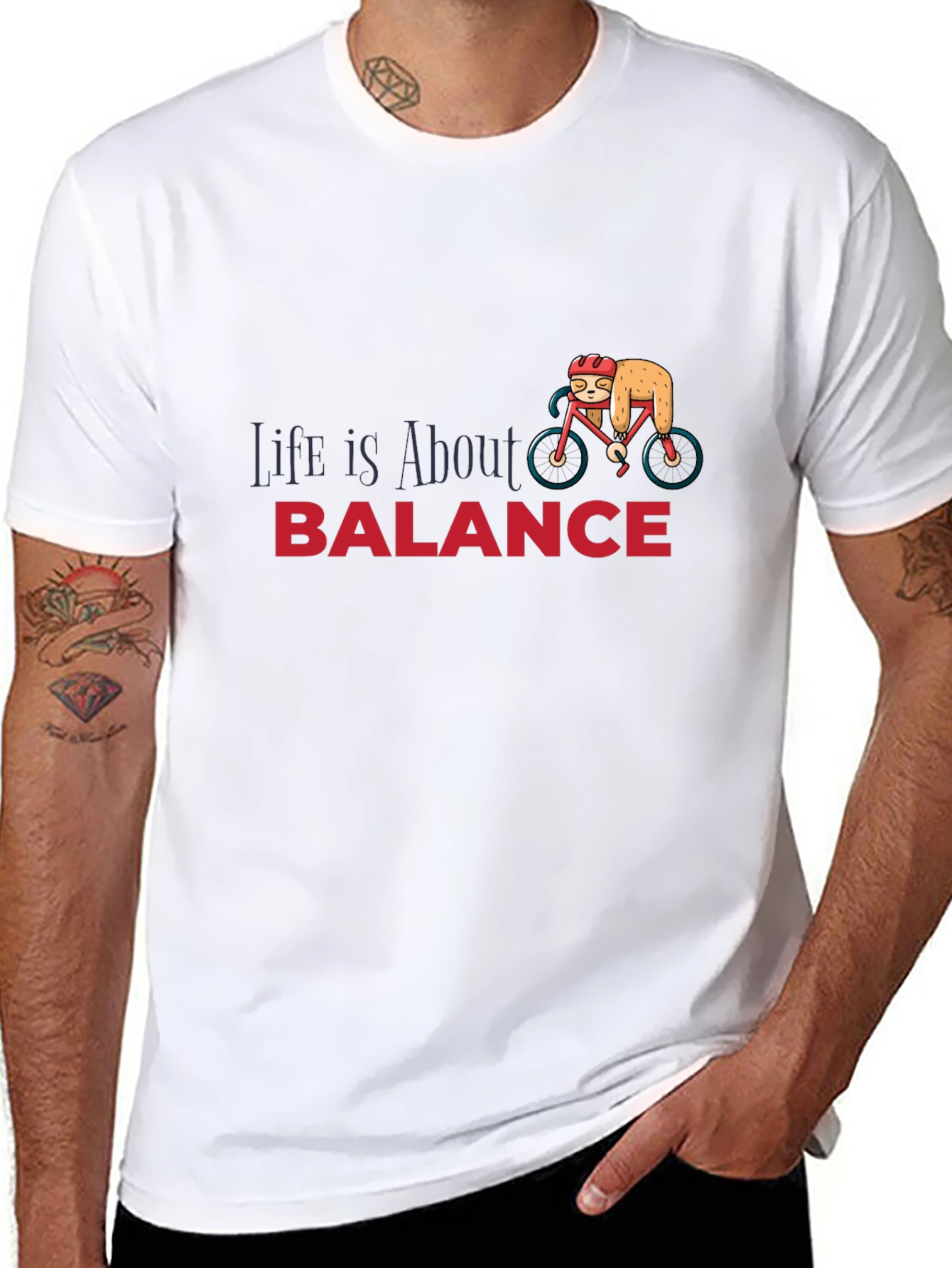 Life is About Balance Sloth Graphic T-Shirt