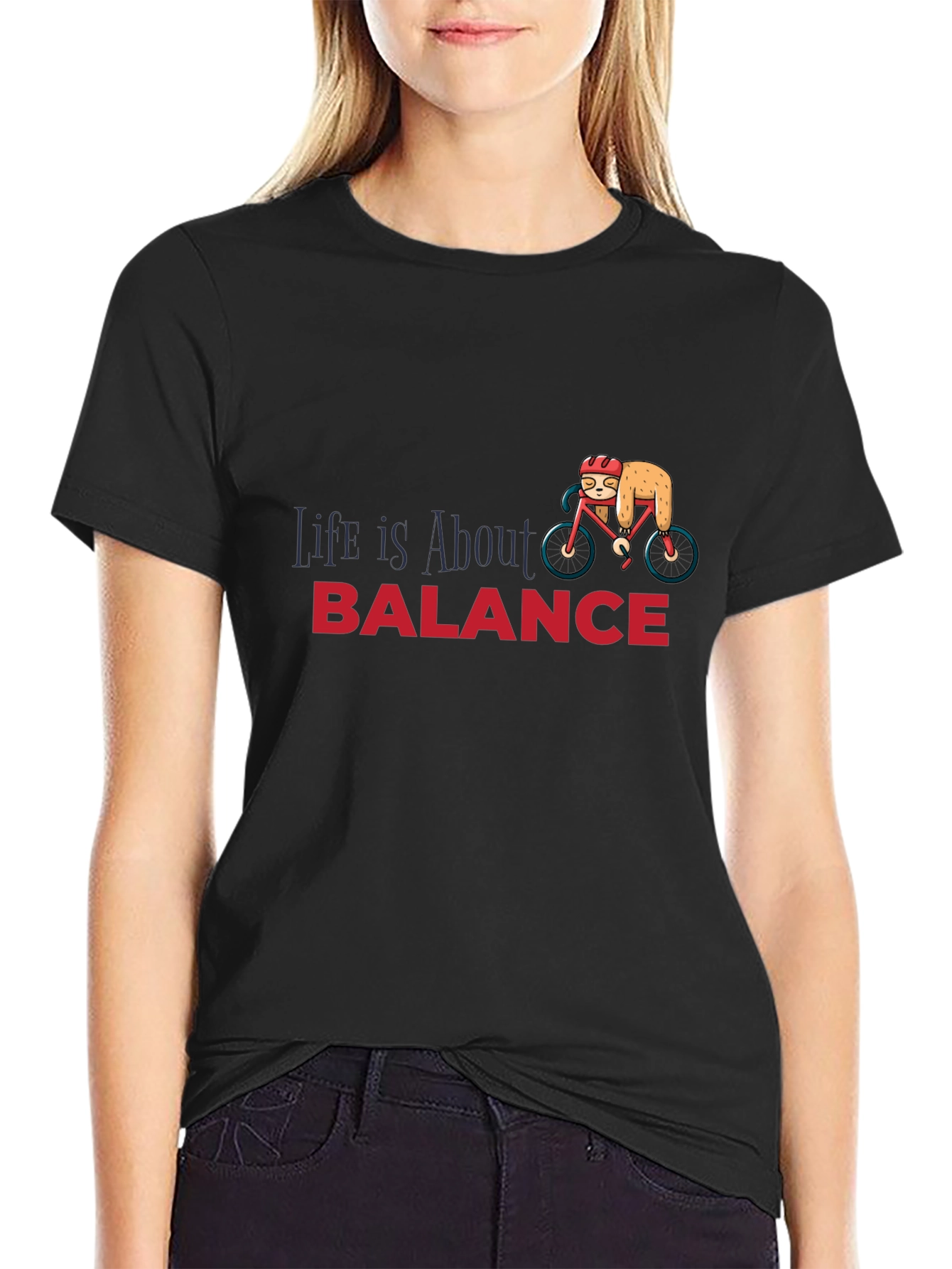 Life is About Balance Sloth Graphic T-Shirt