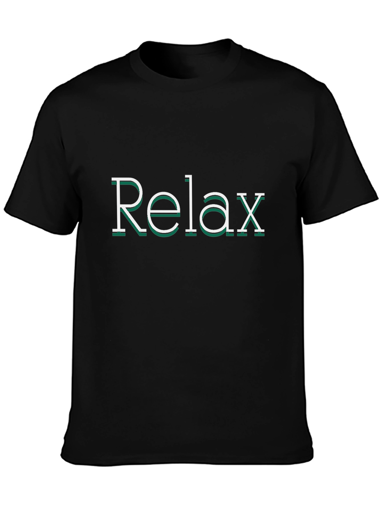 Relax Graphic Print Black Tee