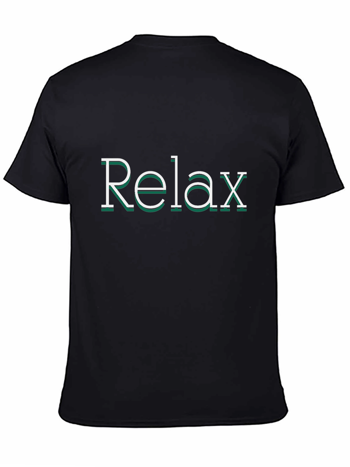 Relax Graphic Print Black Tee
