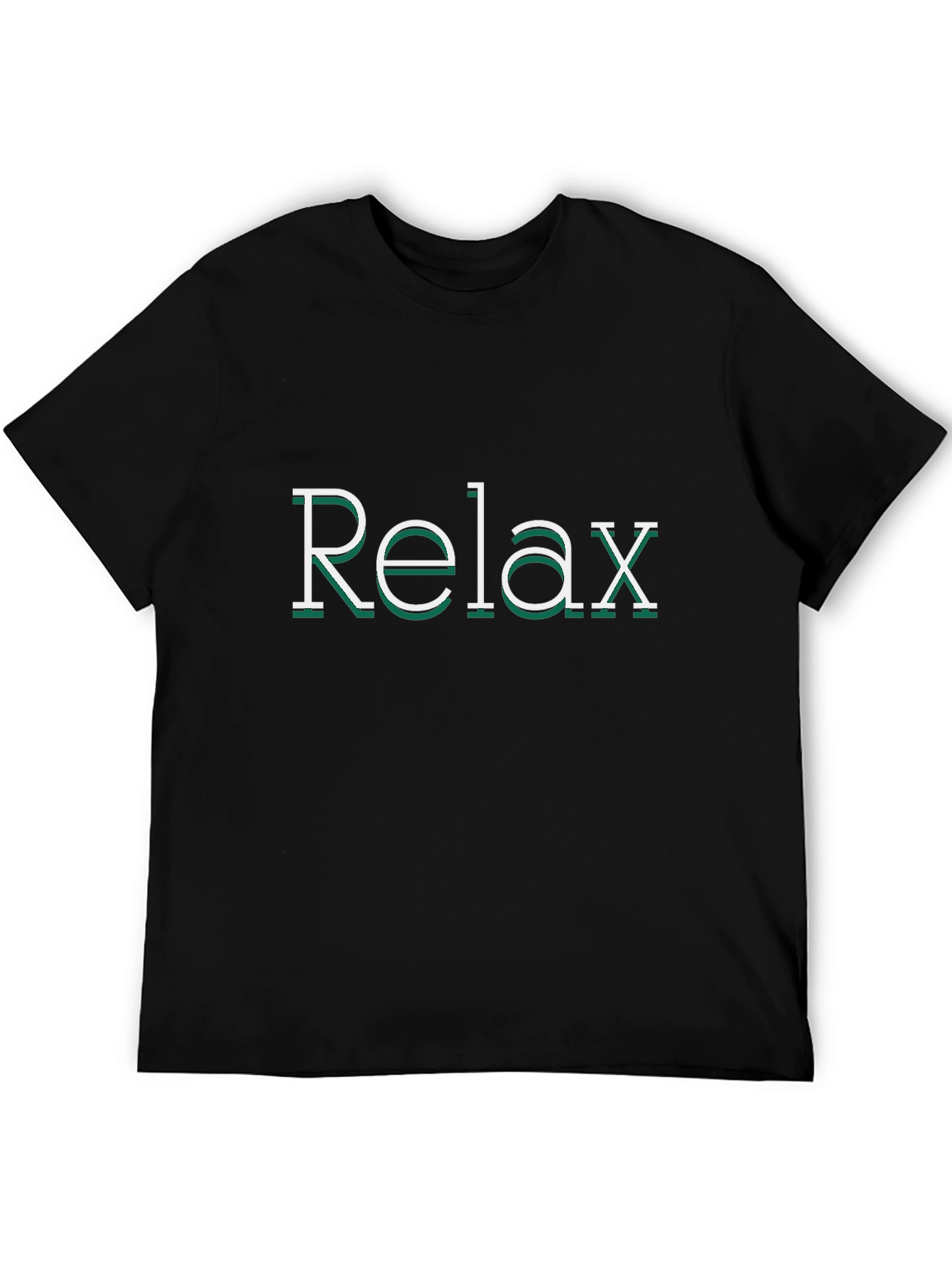 Relax Graphic Print Black Tee