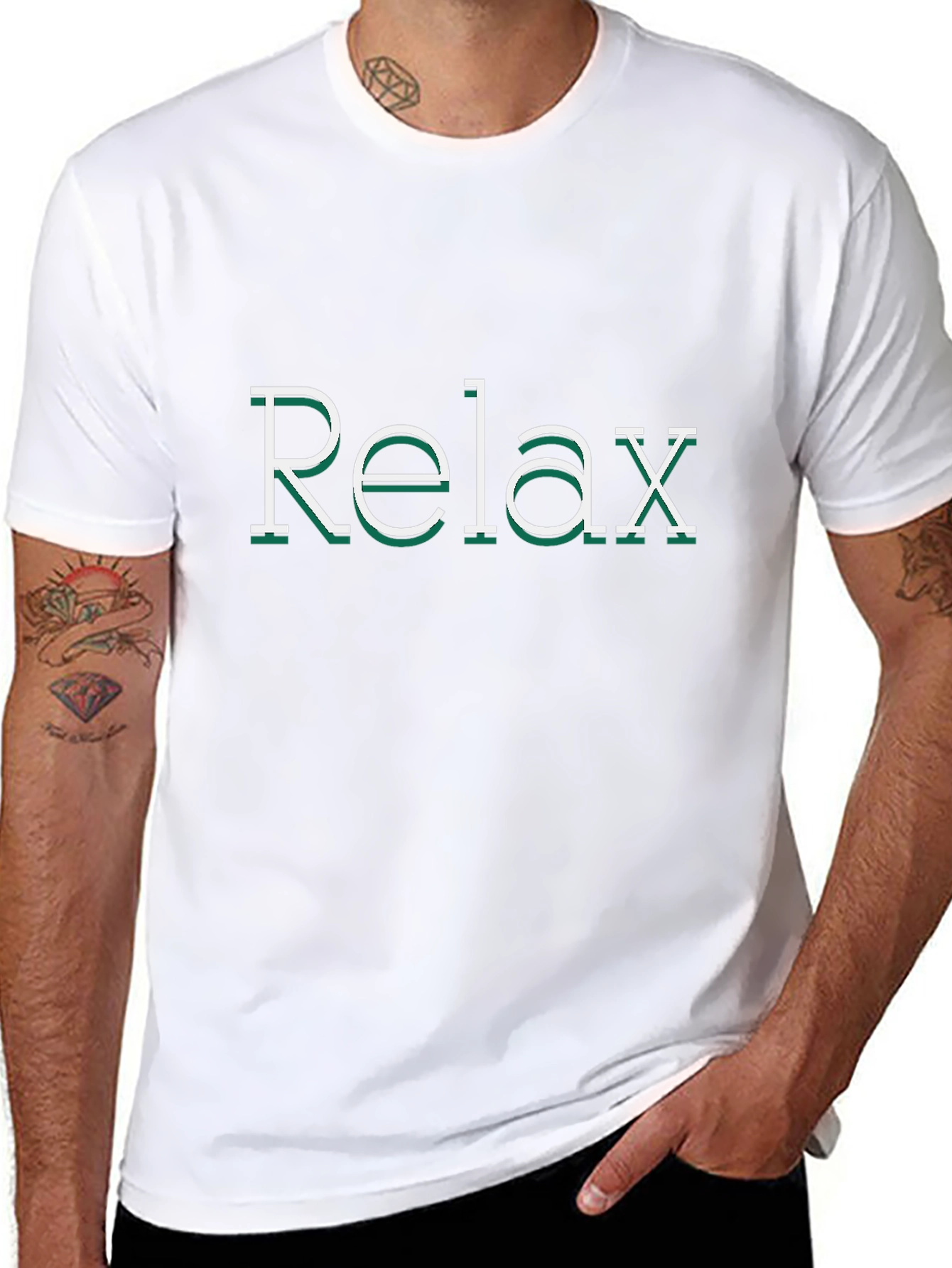 Relax Graphic Print Black Tee