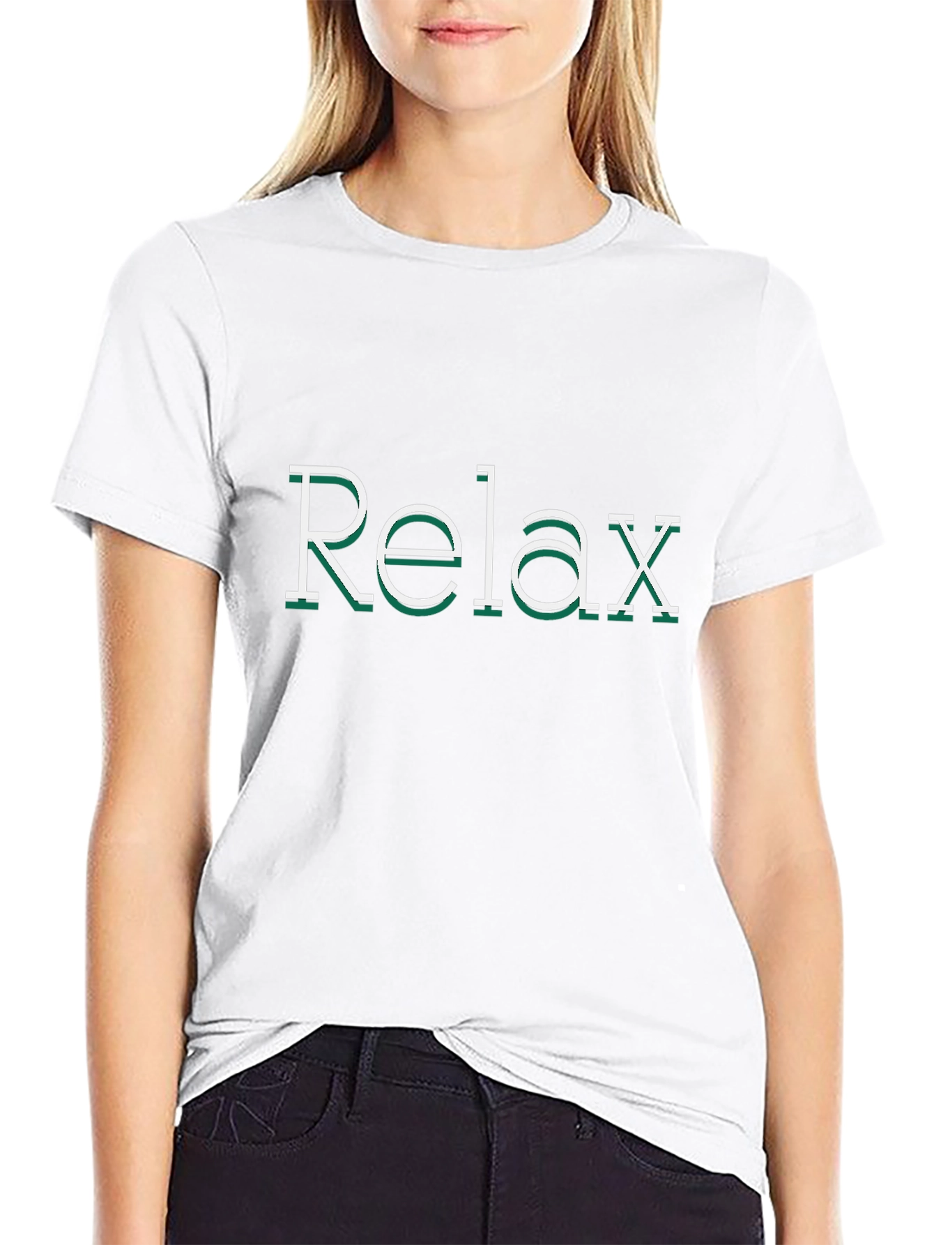 Relax Graphic Print Black Tee