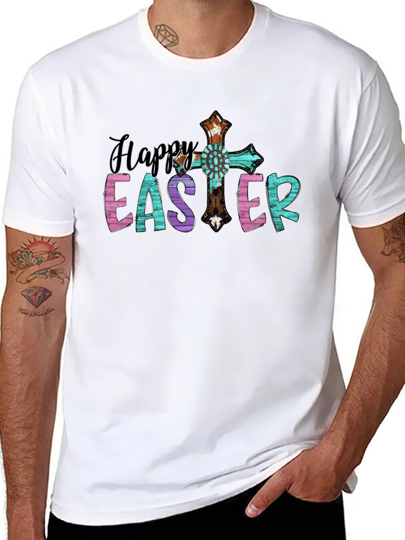 Happy Easter Cross Graphic Tee