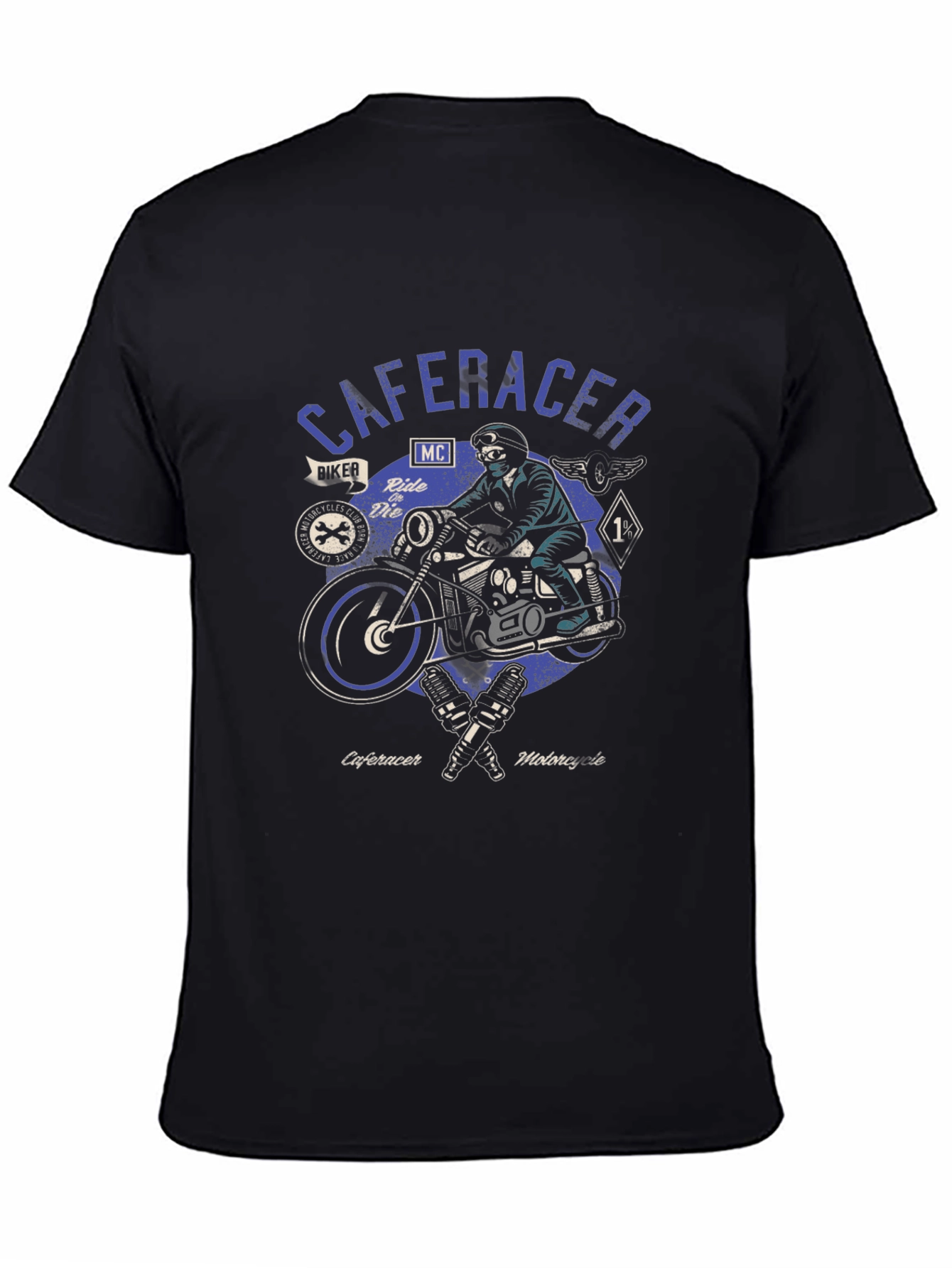 Cafe Racer Motorcycle Graphic Tee - Biker Style