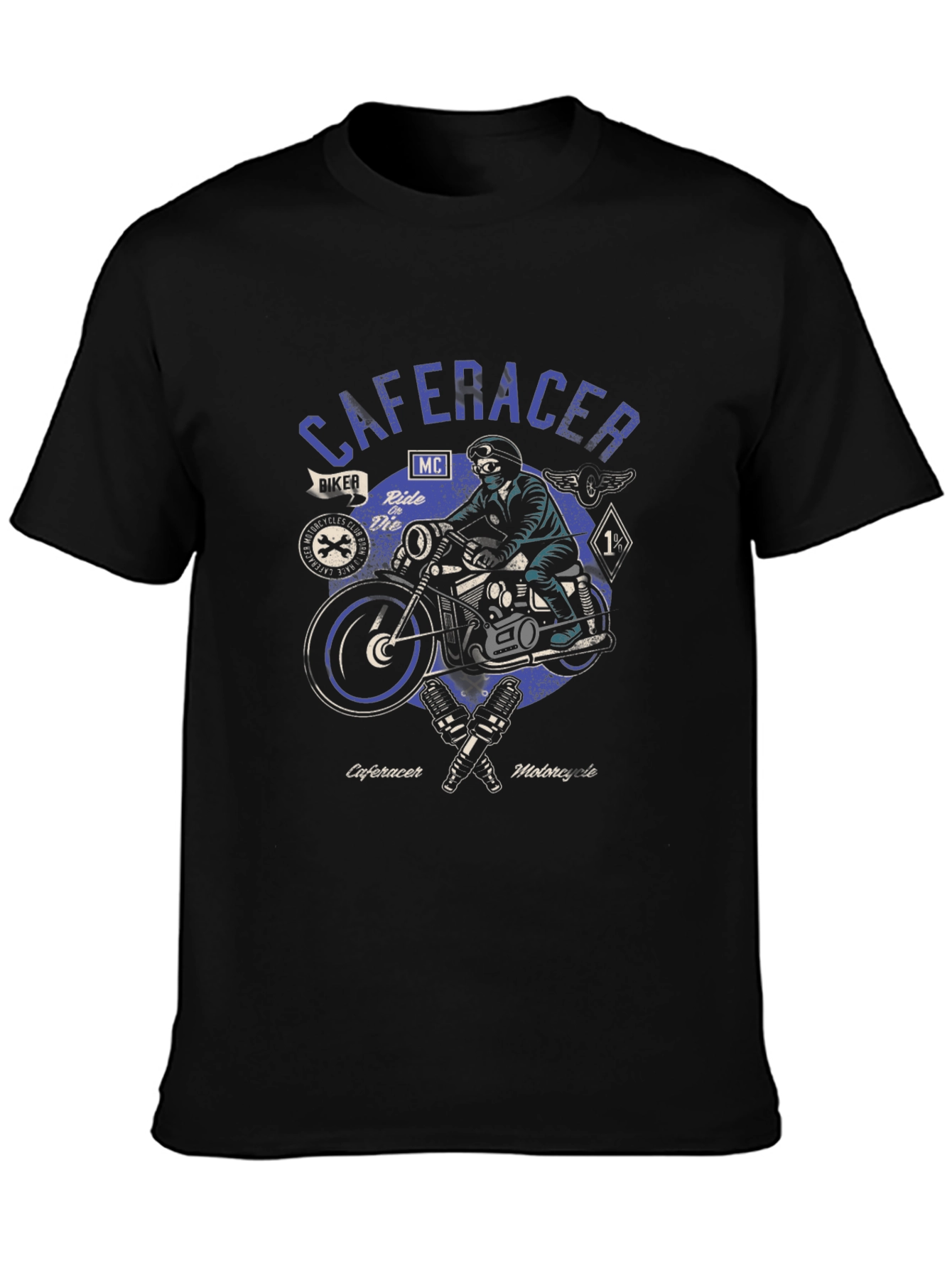 Cafe Racer Motorcycle Graphic Tee - Biker Style