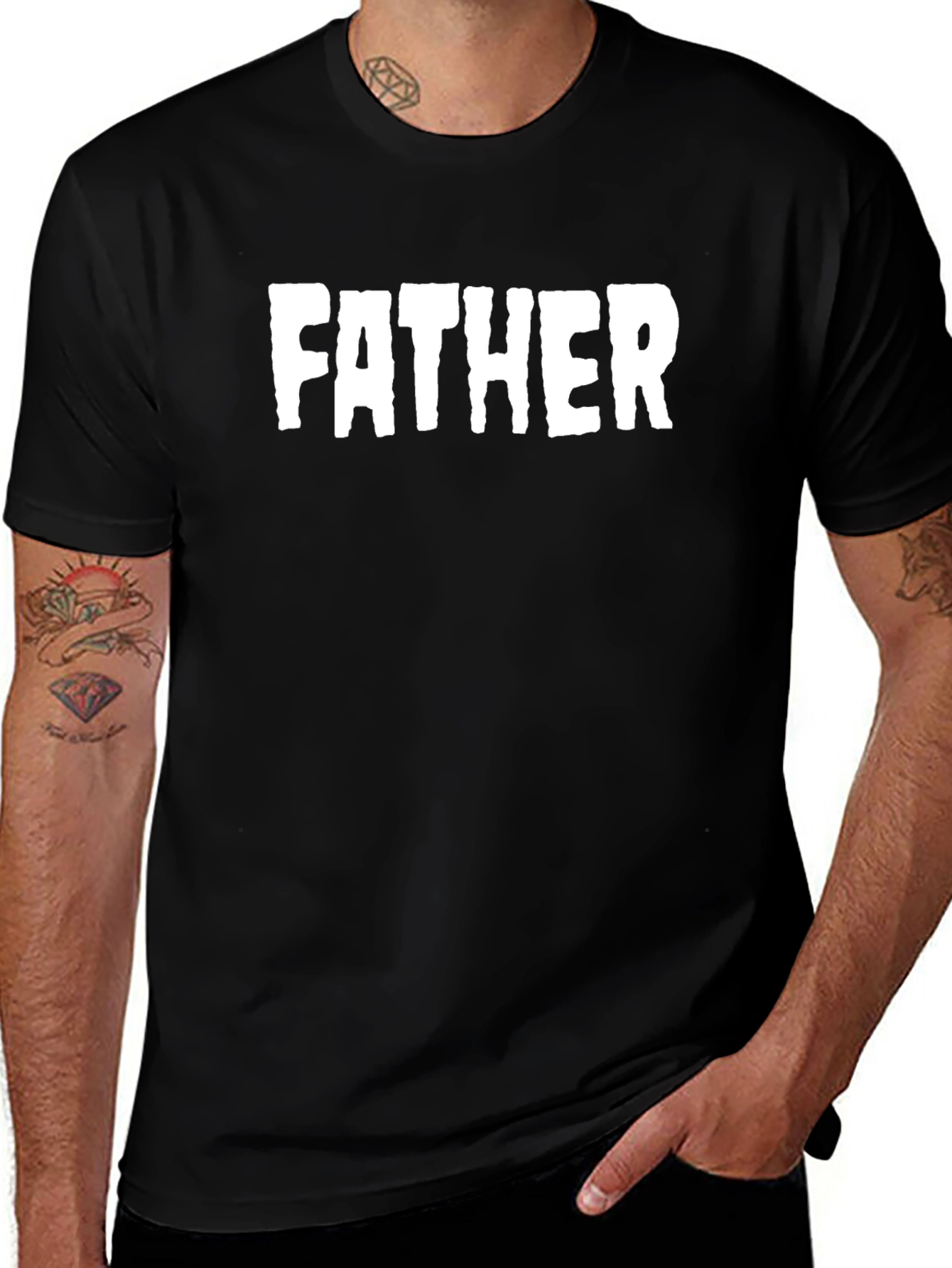 Father Graphic T-Shirt - Black Cotton Tee