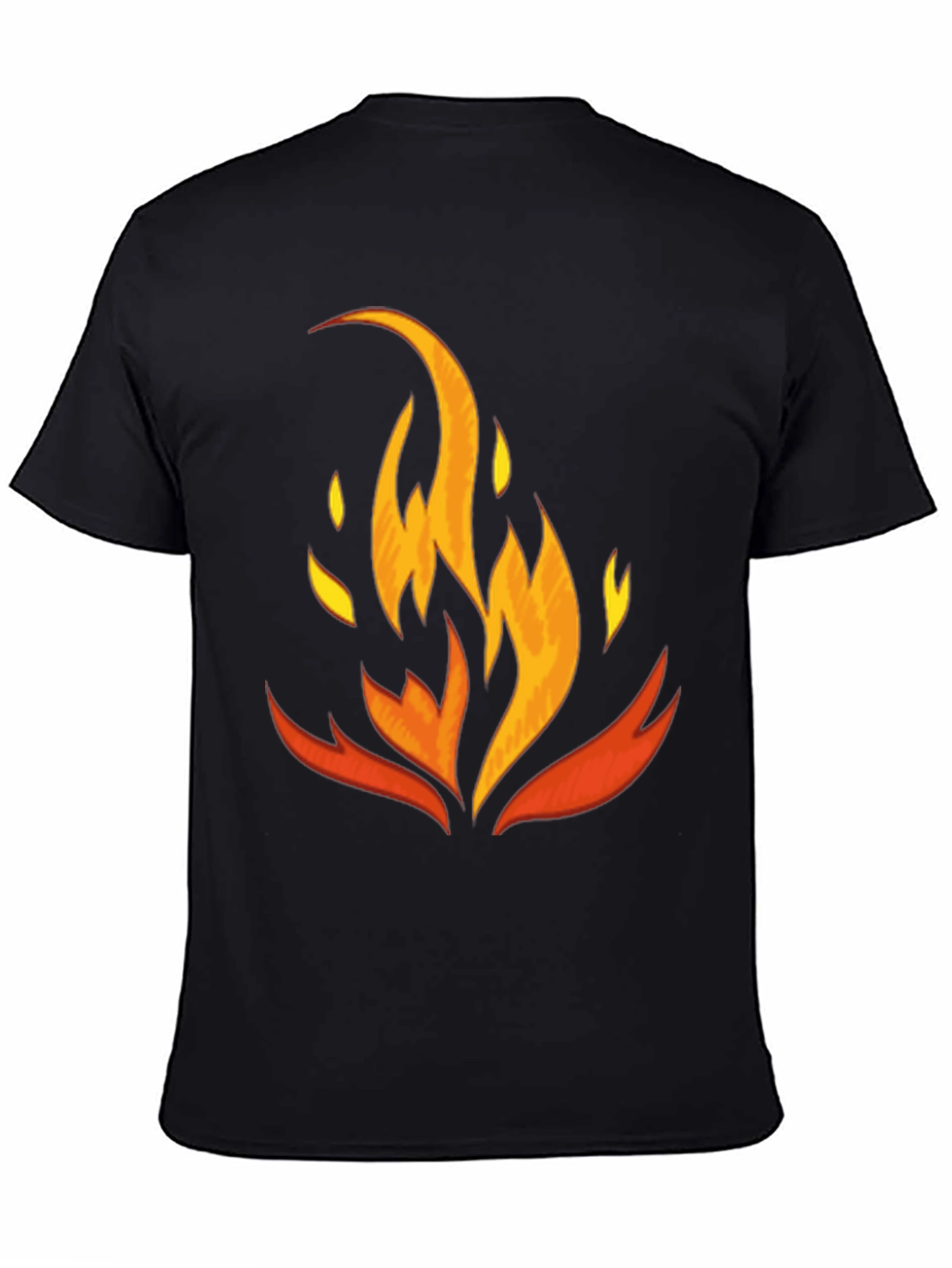 Fiery Graphic Tee - Black Cotton Blend Shirt