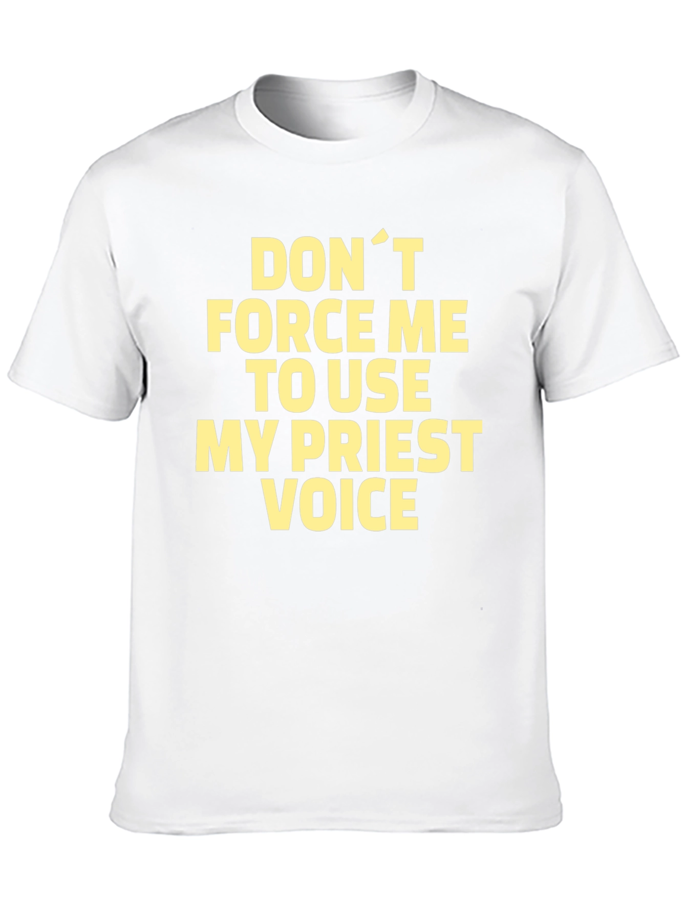 Funny Priest Voice Graphic Tee - Black T-Shirt