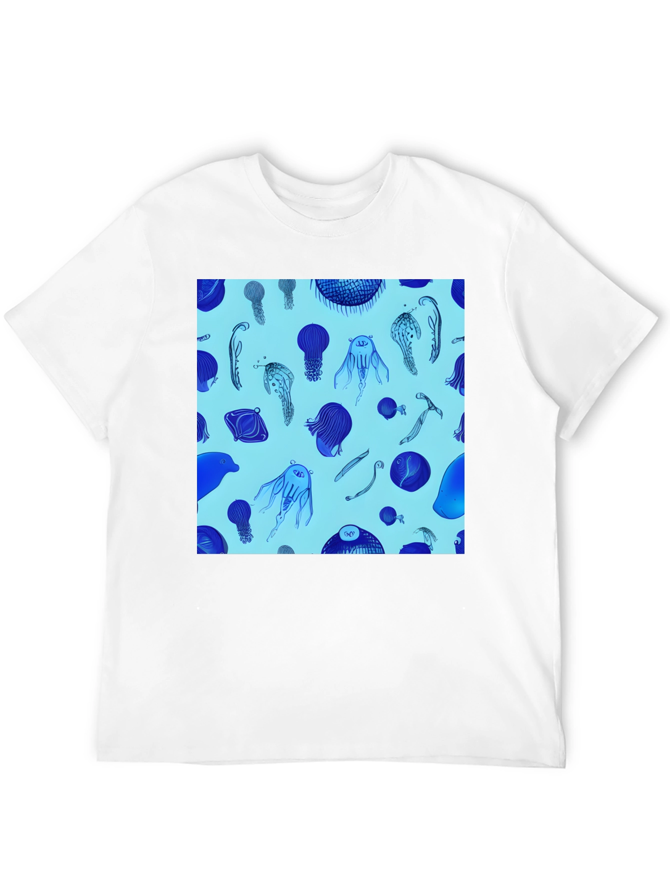 Jellyfish Print Tee - Stylish Black Cotton Blend T-Shirt
