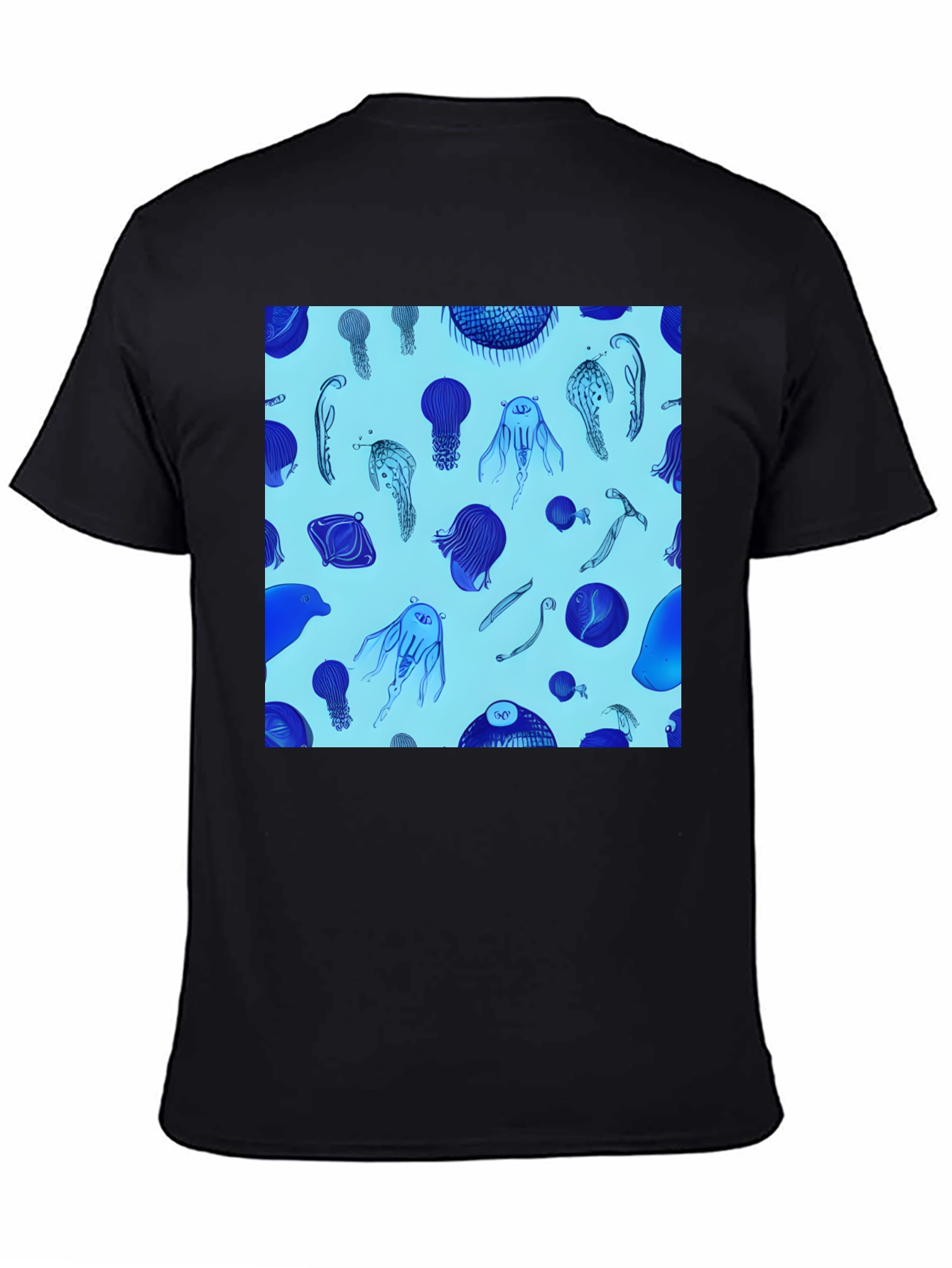 Jellyfish Print Tee - Stylish Black Cotton Blend T-Shirt