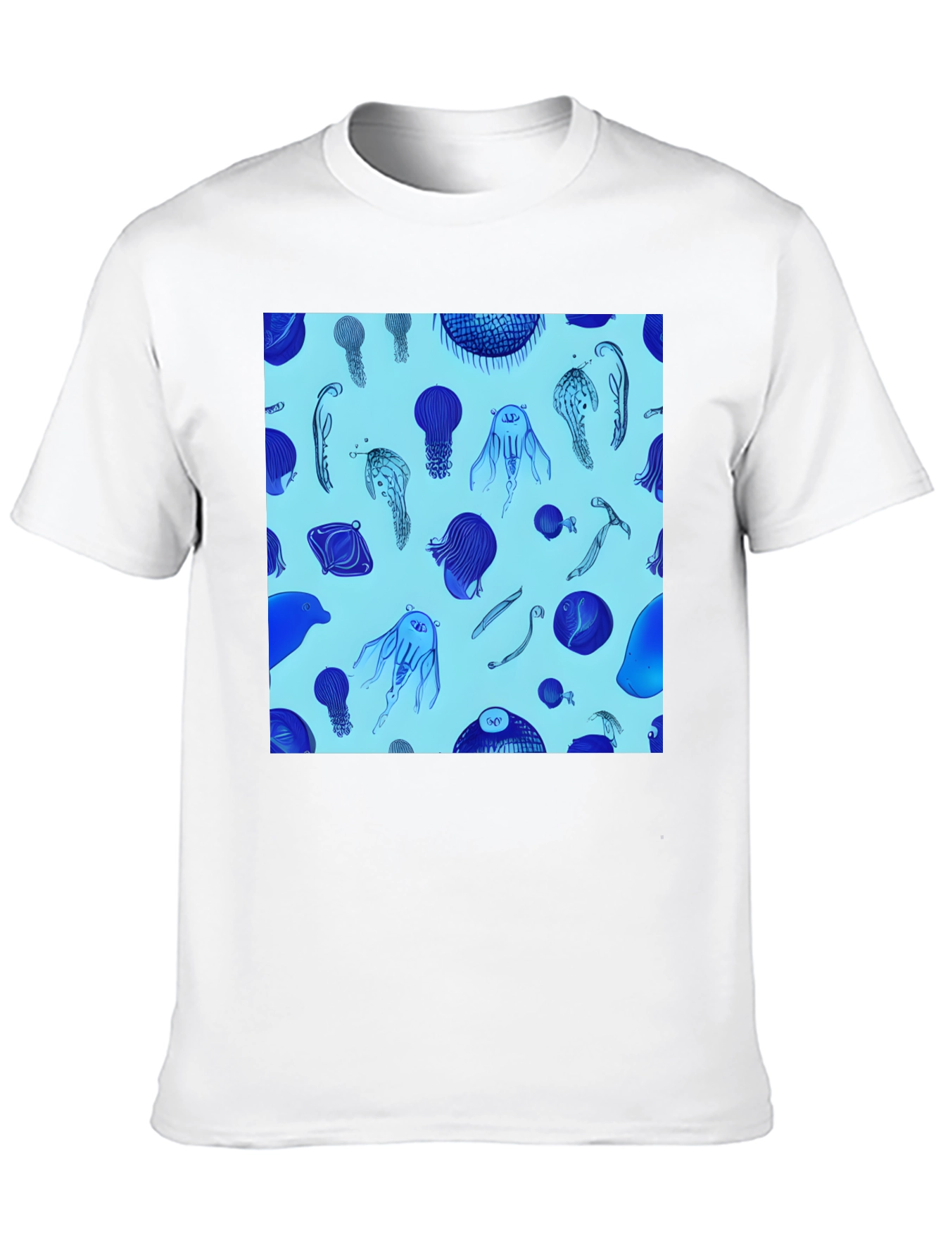 Jellyfish Print Tee - Stylish Black Cotton Blend T-Shirt