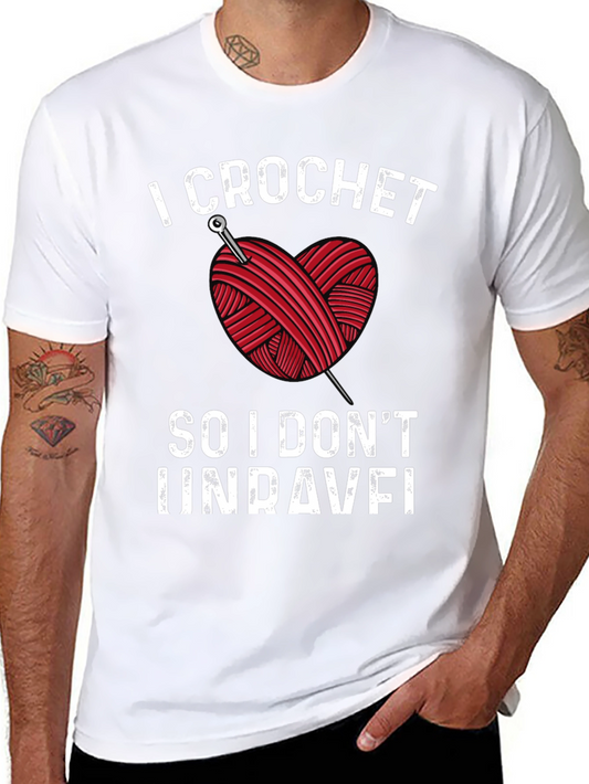 I Crochet So I Dont Unravel Black T-Shirt