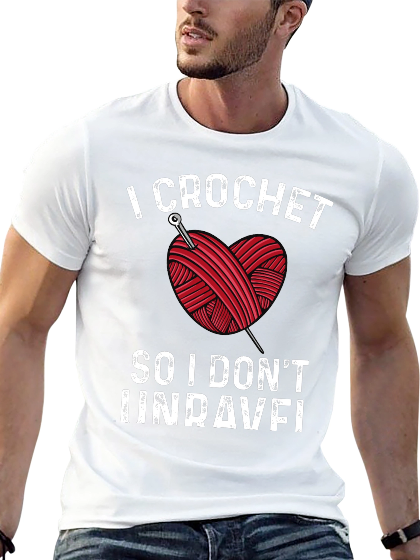I Crochet So I Dont Unravel Black T-Shirt