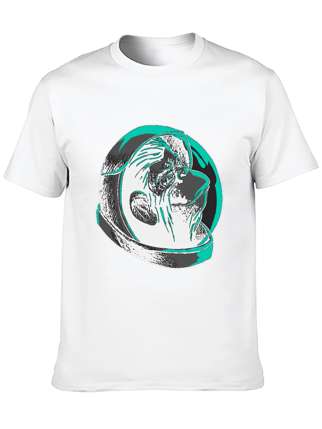 Modern Graphic Tee: Shar Pei Astronaut Design