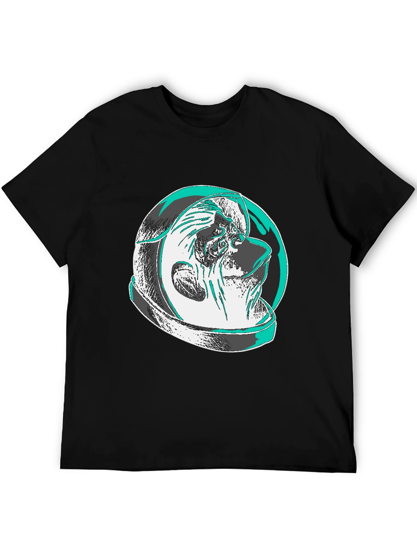 Modern Graphic Tee: Shar Pei Astronaut Design