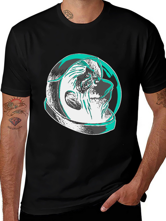 Modern Graphic Tee: Shar Pei Astronaut Design