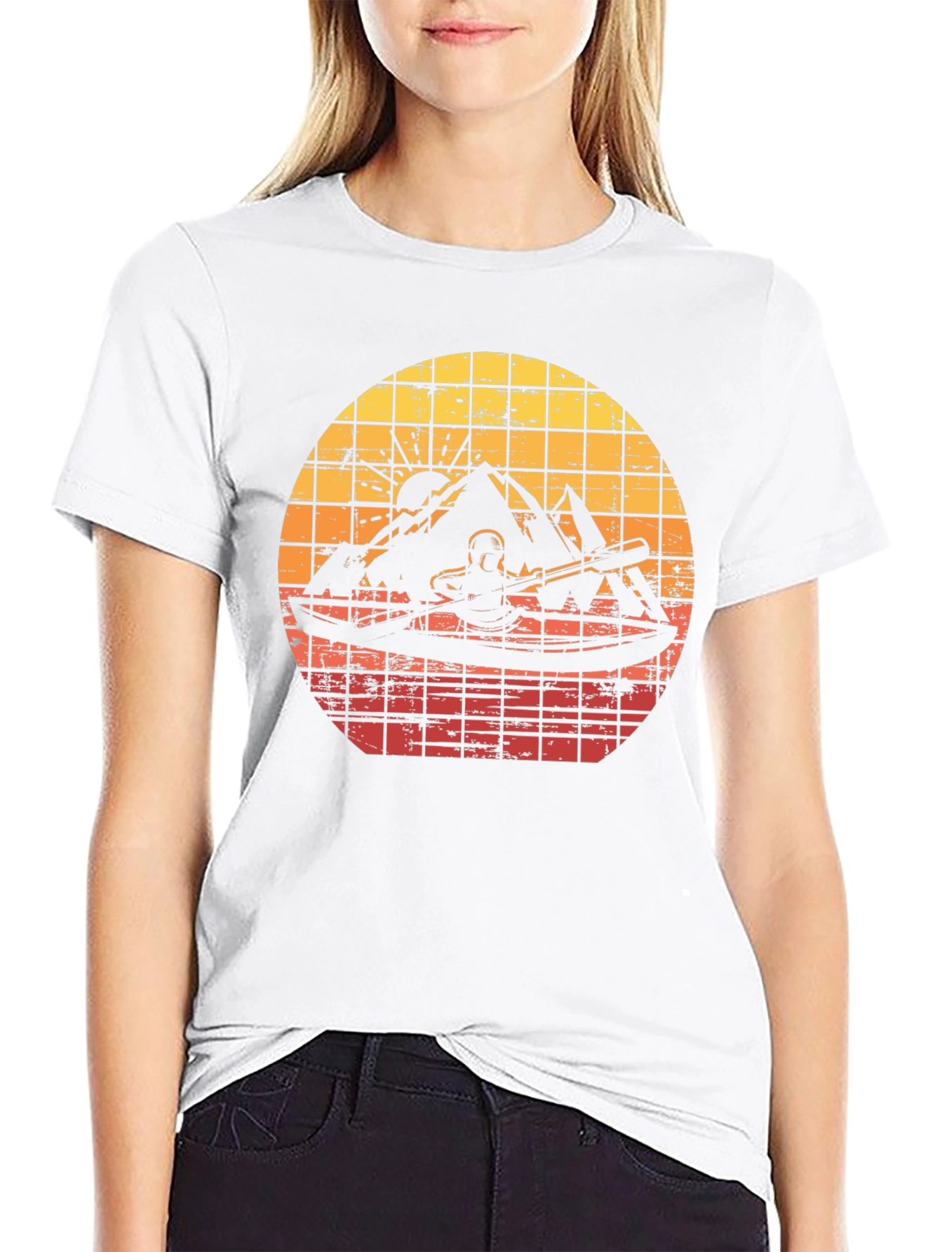Retro Sunset Kayak Adventure T-Shirt