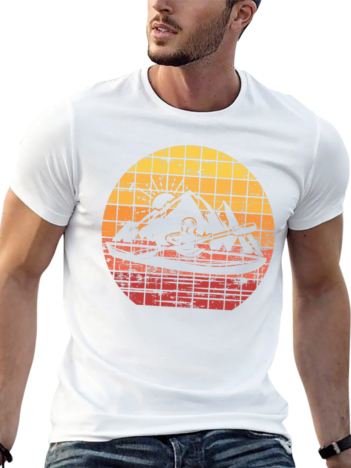 Retro Sunset Kayak Adventure T-Shirt