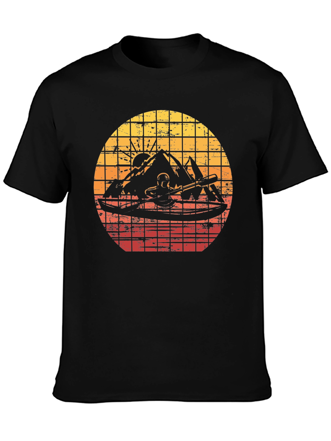 Retro Sunset Kayak Adventure T-Shirt