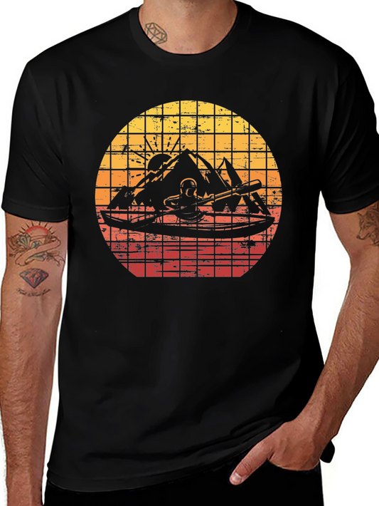 Retro Sunset Kayak Adventure T-Shirt