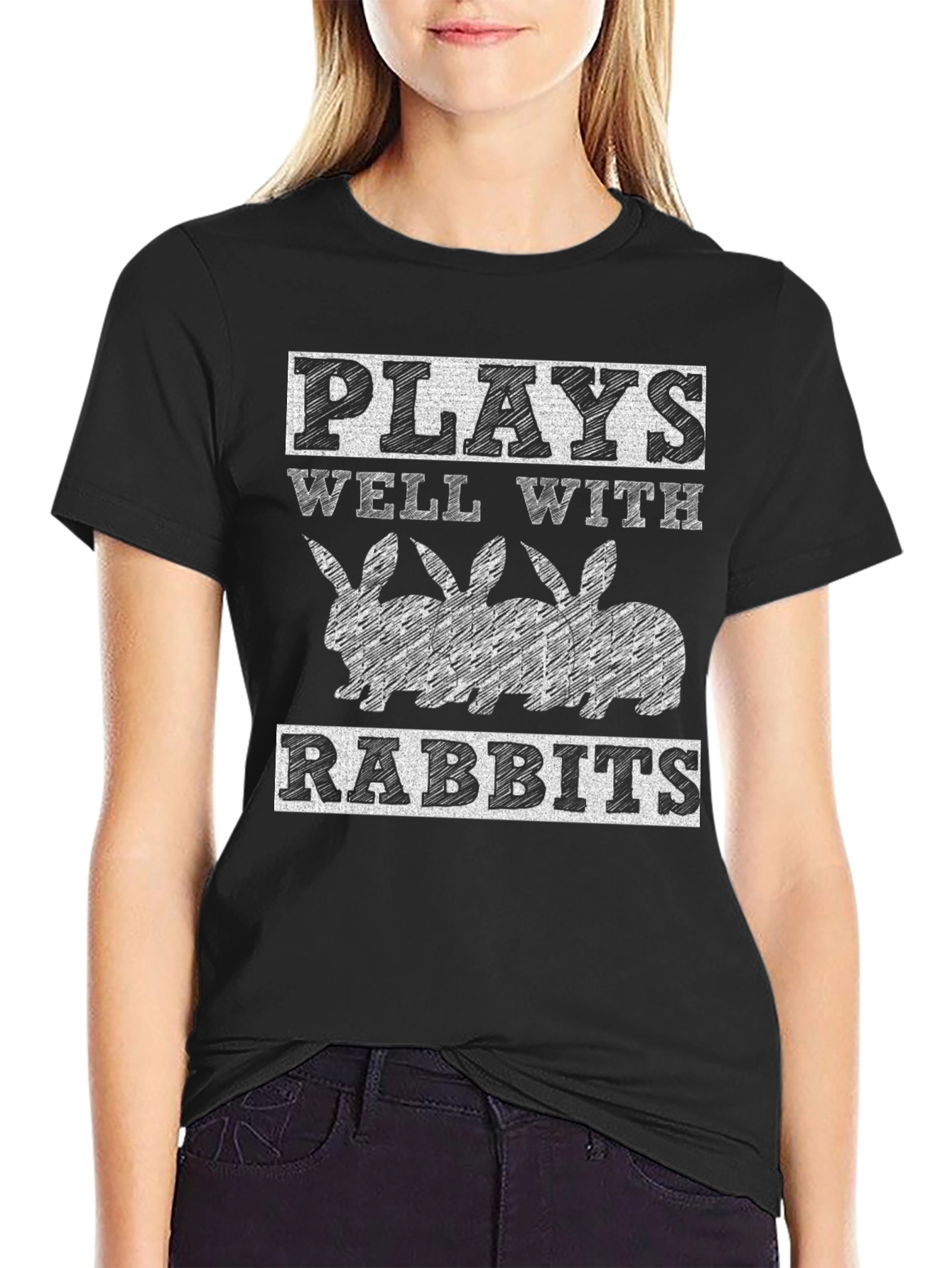 Plays Well With Rabbits Graphic T-Shirt