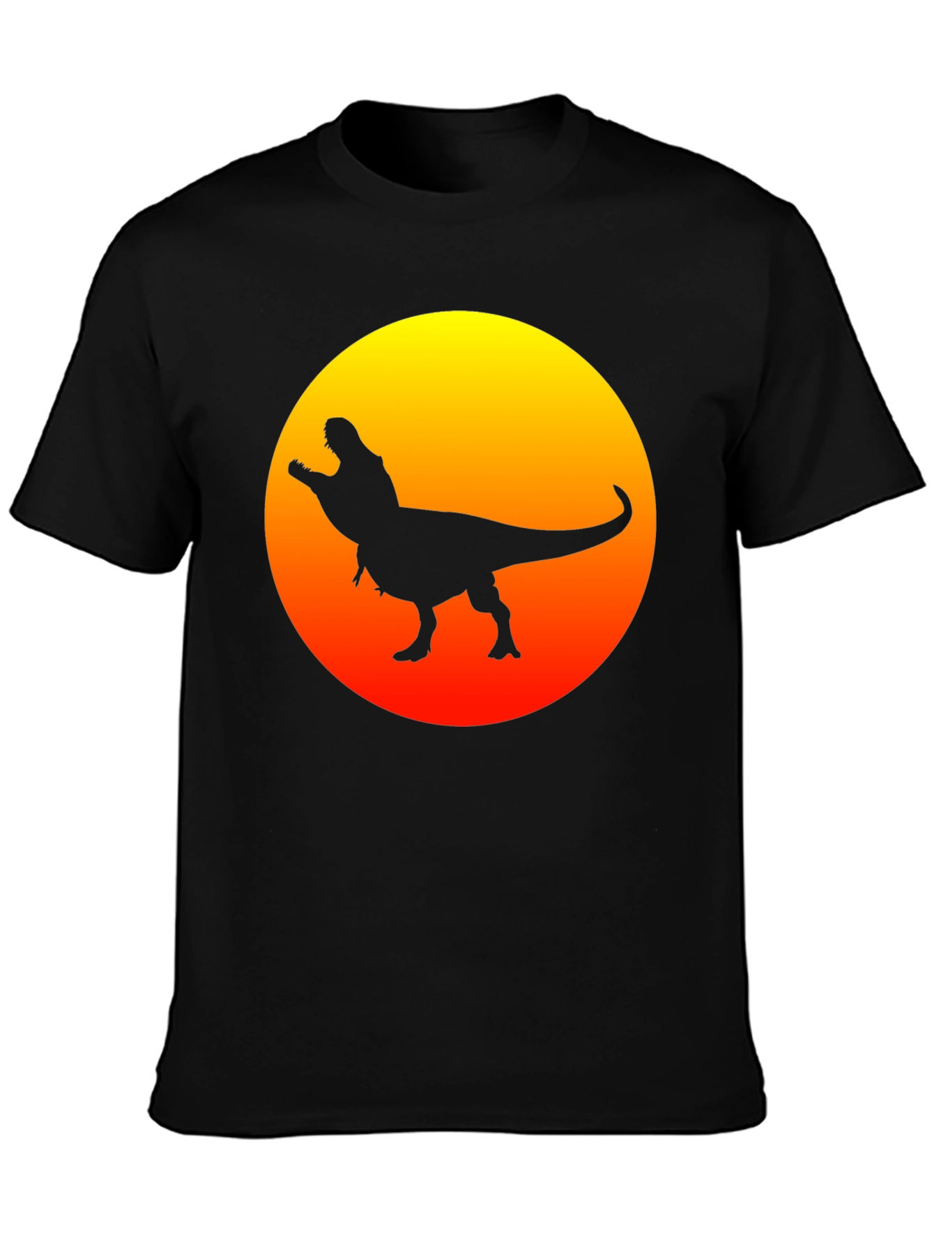 Dino Sunset Black T-Shirt