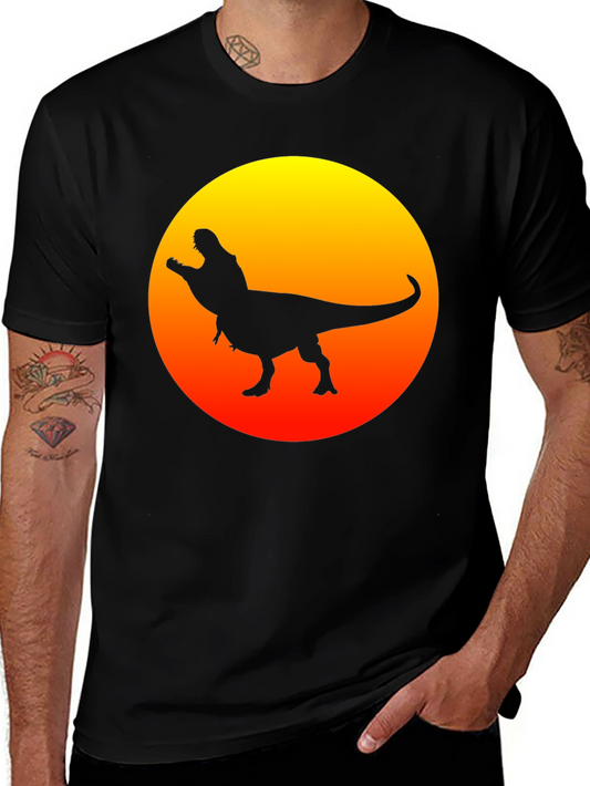 Dino Sunset Black T-Shirt