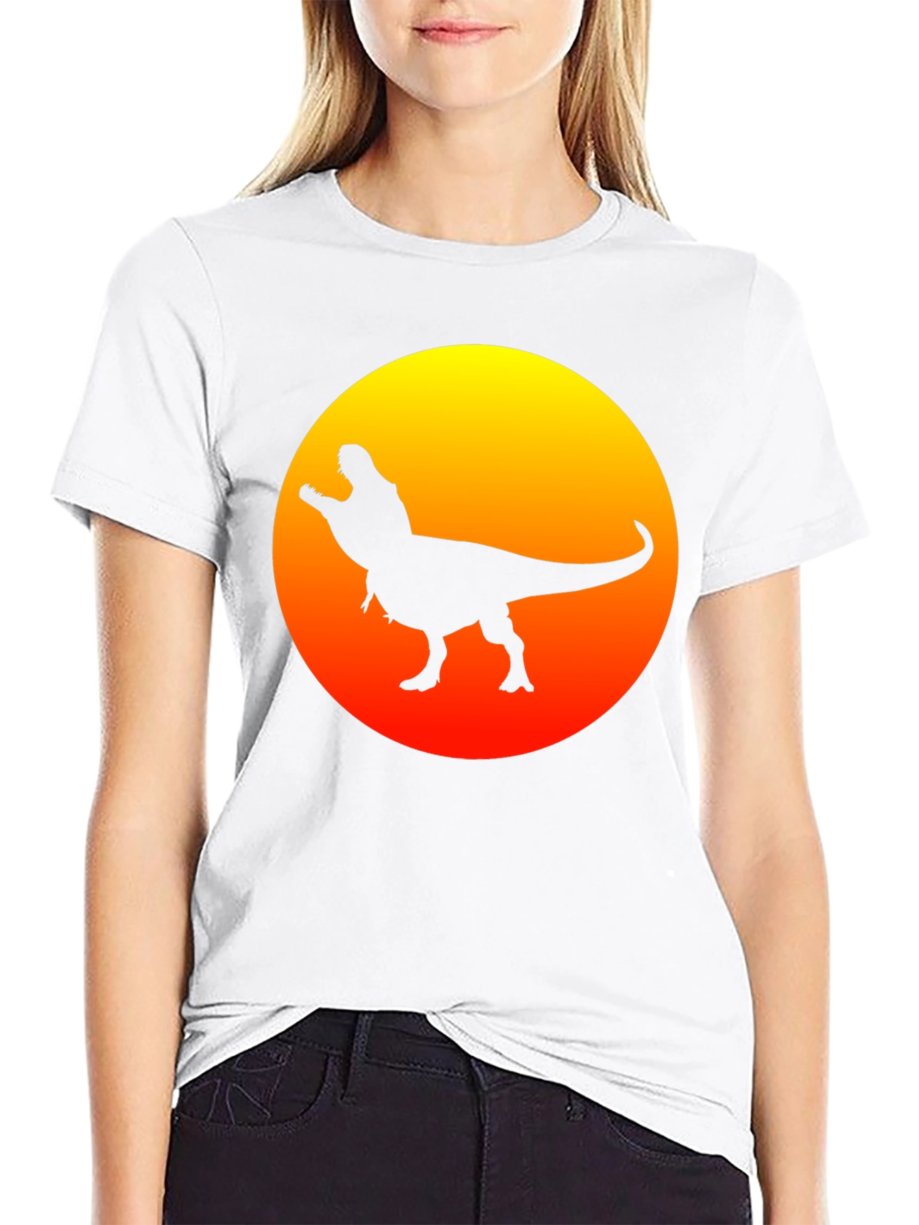 Dino Sunset Black T-Shirt