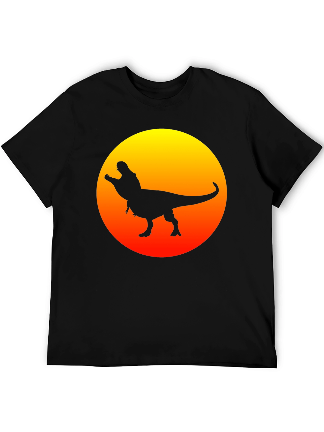 Dino Sunset Black T-Shirt