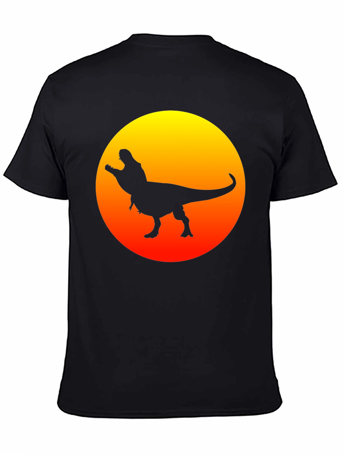 Dino Sunset Black T-Shirt