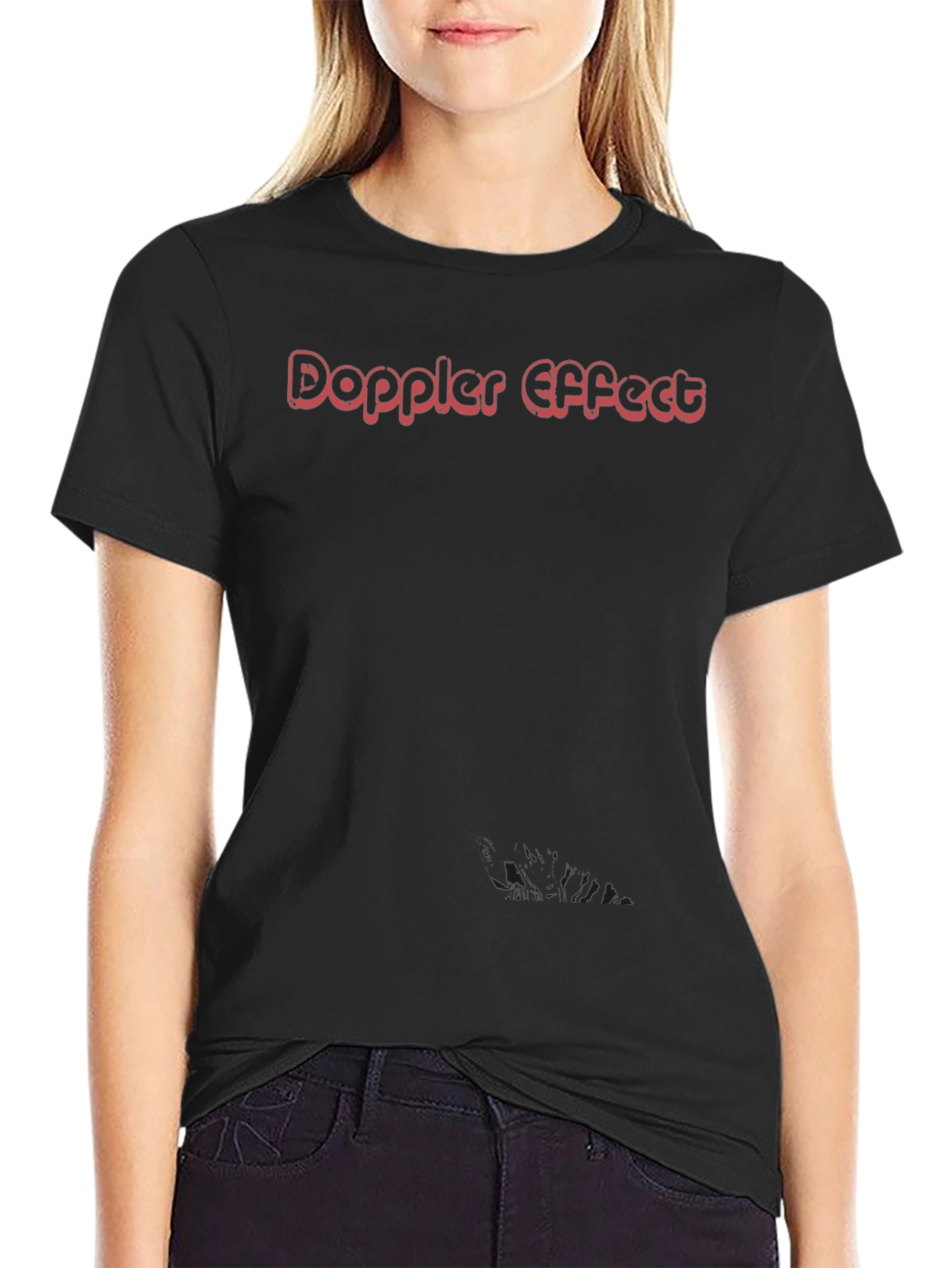 Doppler Effect Graphic Tee - Soft Black Cotton