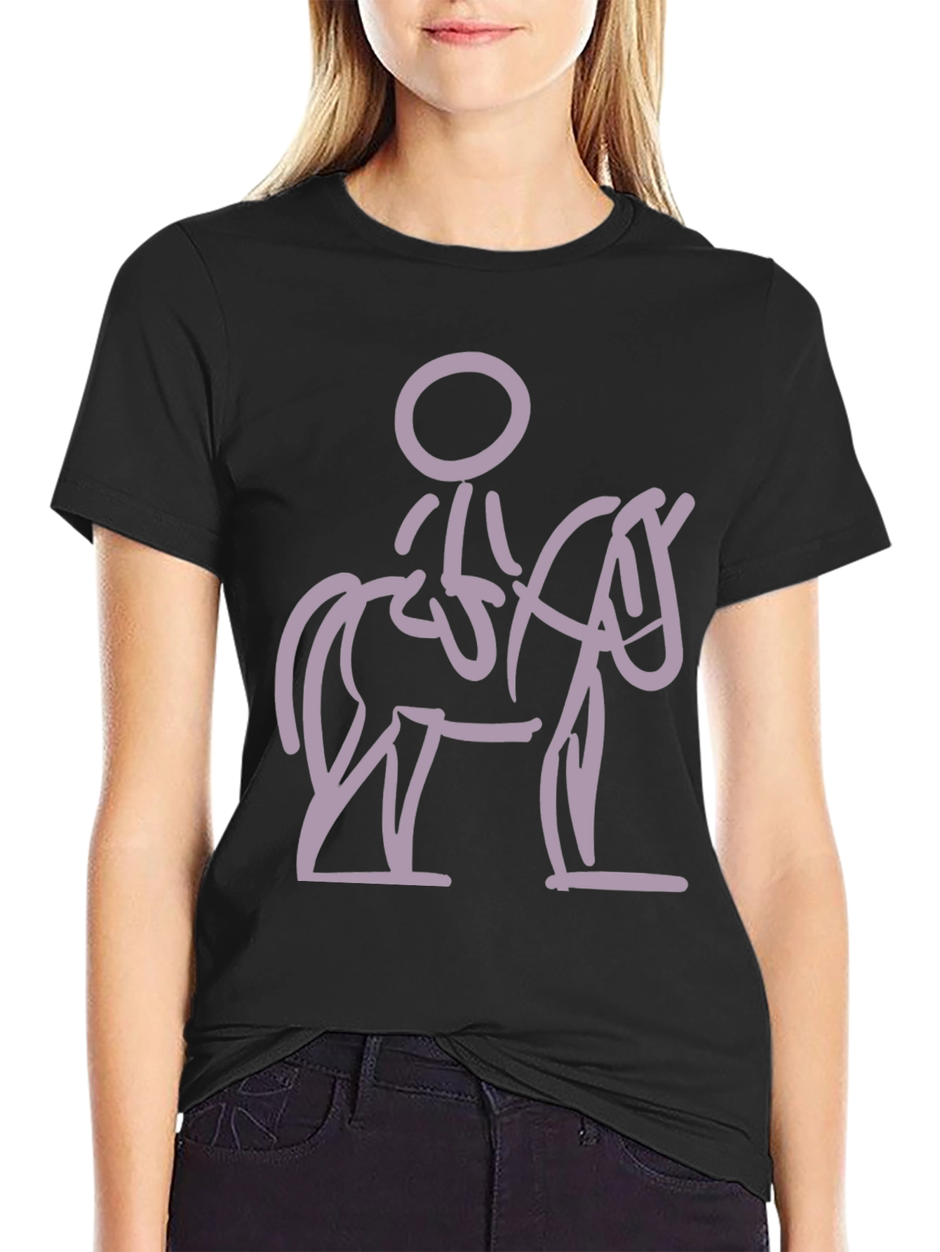 Equestrian Stick Figure Graphic Tee