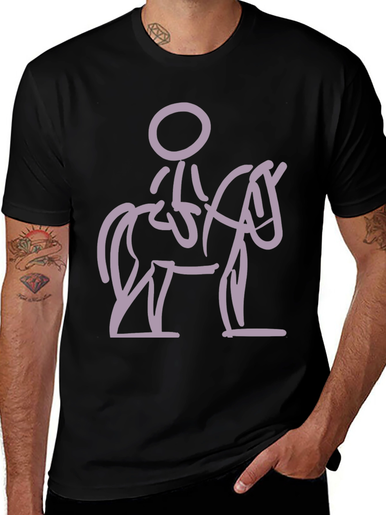 Equestrian Stick Figure Graphic Tee