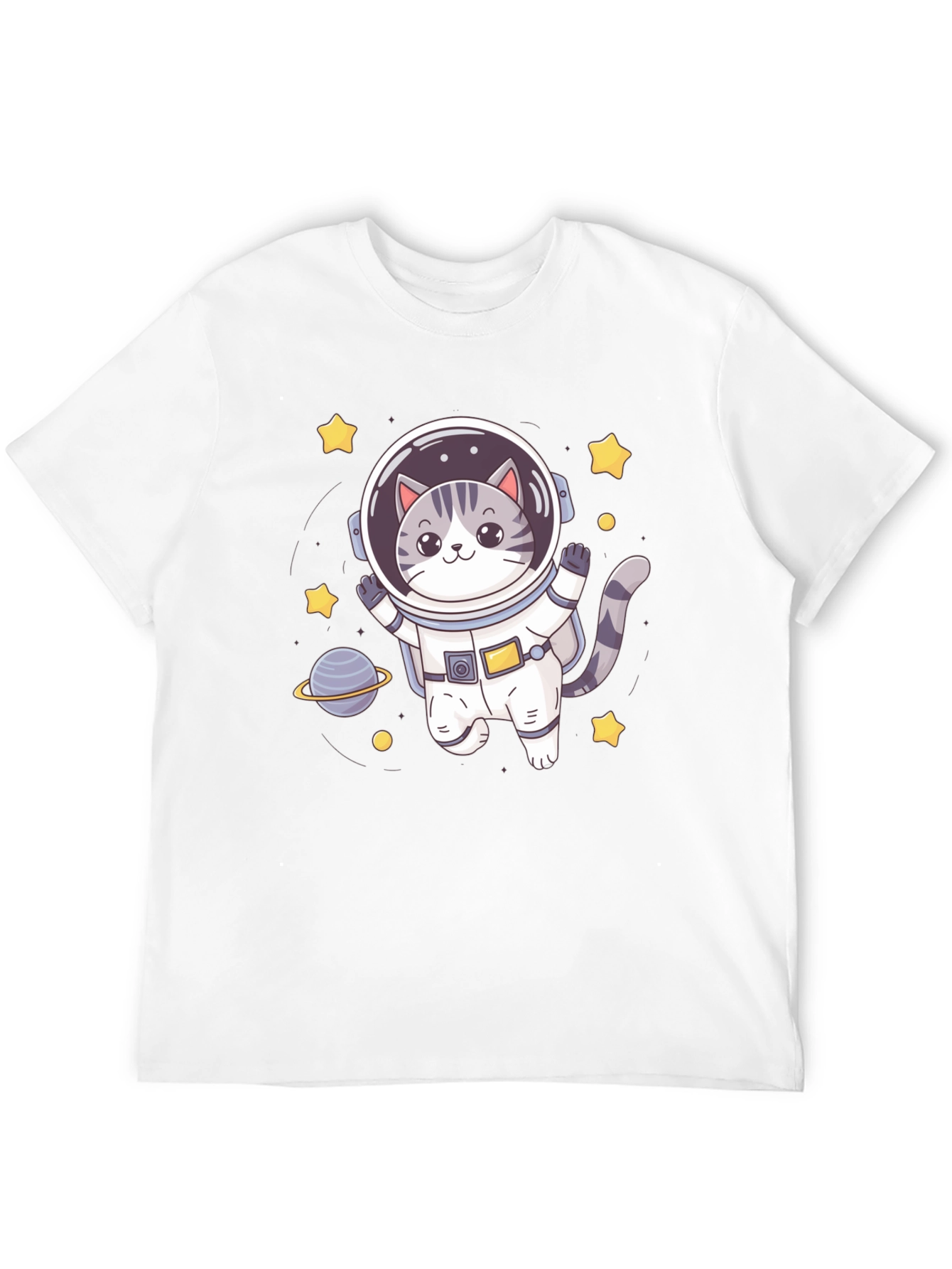 Astronaut Cat Graphic Tee - Space Lover Shirt