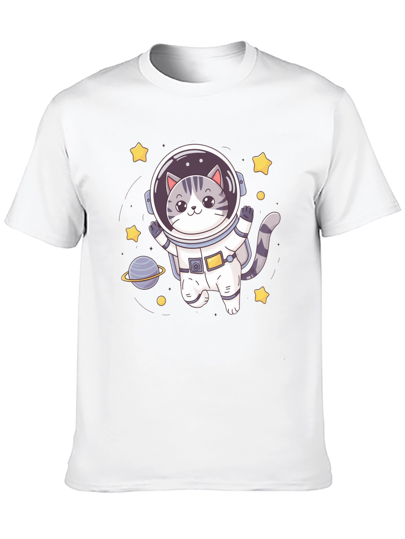 Astronaut Cat Graphic Tee - Space Lover Shirt