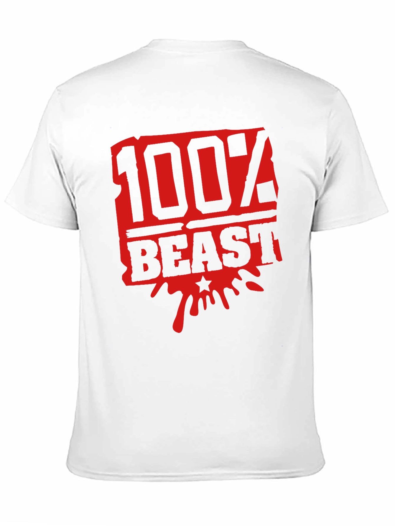100% Beast Graphic Print Mens Black T-Shirt