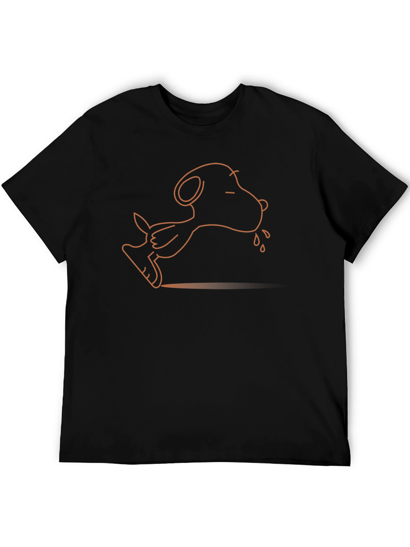 Snoopy Jogging Outline Graphic Black Tee