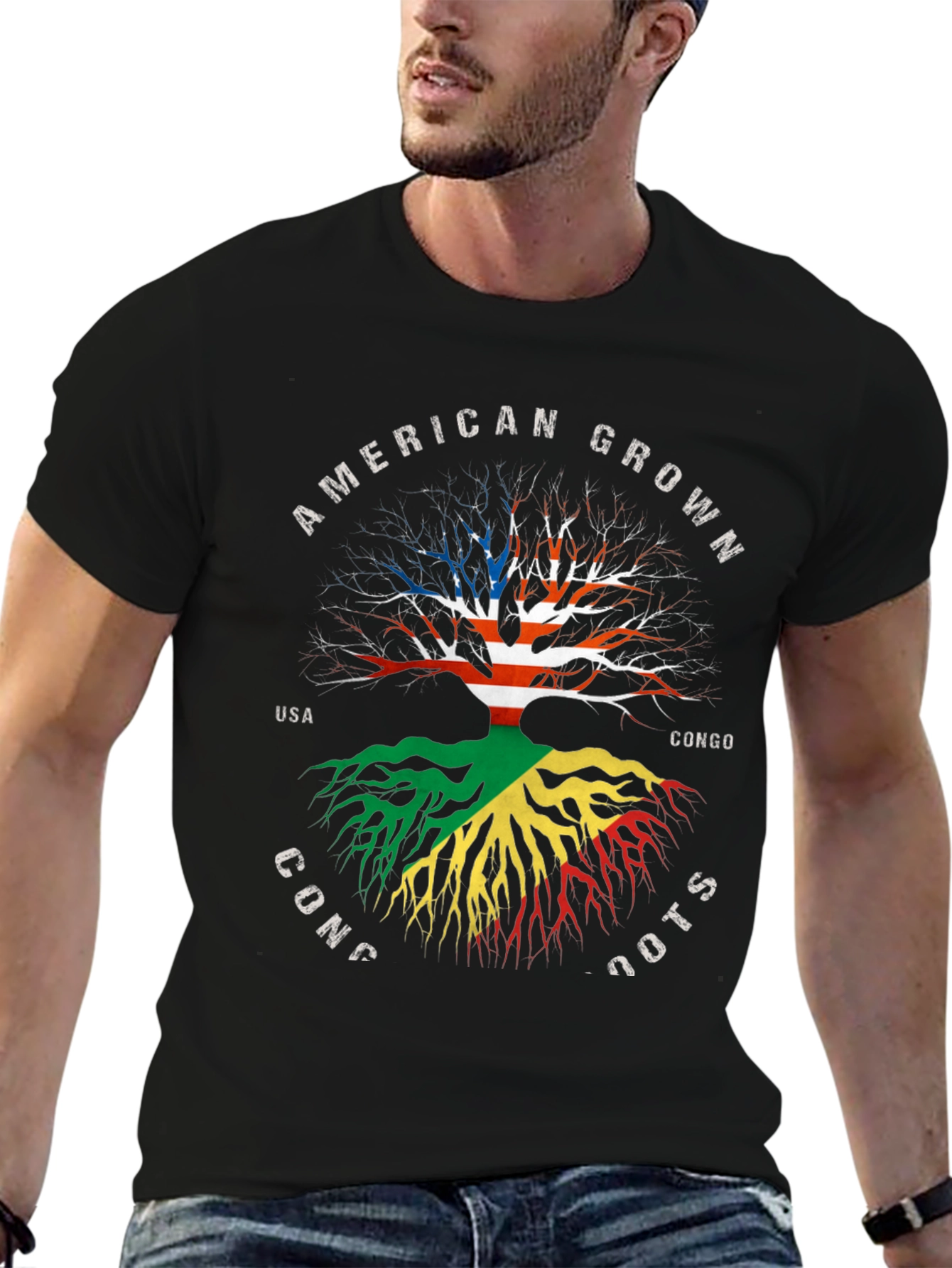 American Grown Congo Roots Graphic T-Shirt